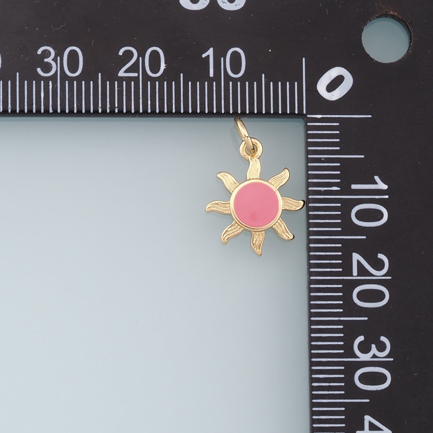 Gold Sun Charms,18K Gold Filled Sun Pendant,Enamel Sun Charm Bracelet Necklace for DIY Jewelry Making Supply