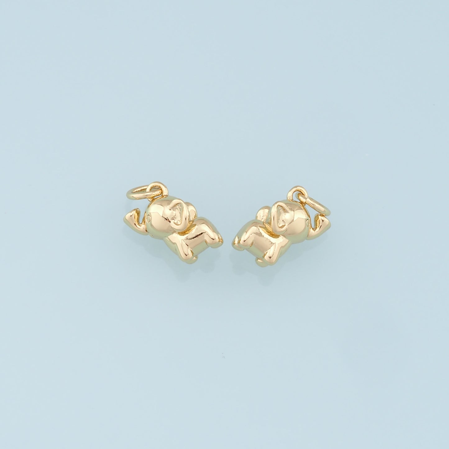 Gold Elephant Charms,18K Gold Filled Elephant Pendant,Animal Charm Bracelet Necklace for DIY Jewelry Making Supply