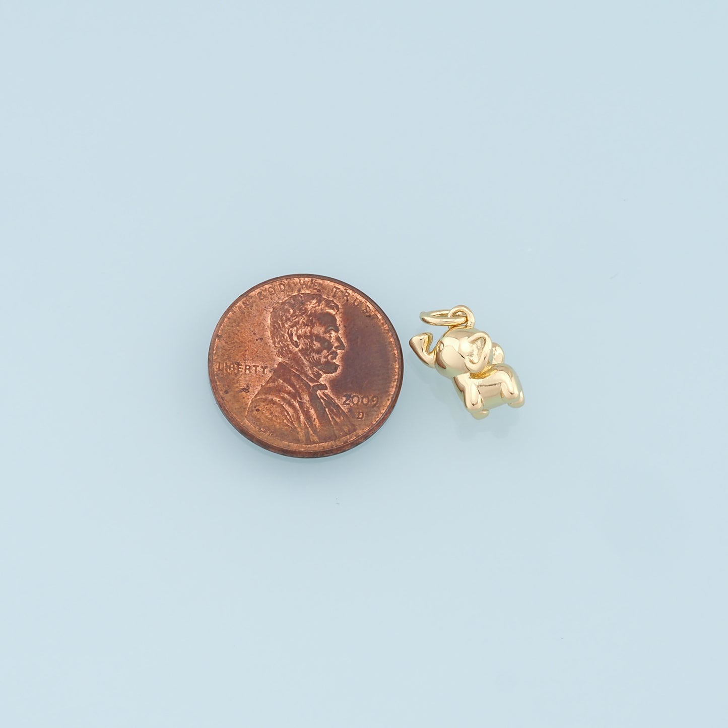 Gold Elephant Charms,18K Gold Filled Elephant Pendant,Animal Charm Bracelet Necklace for DIY Jewelry Making Supply