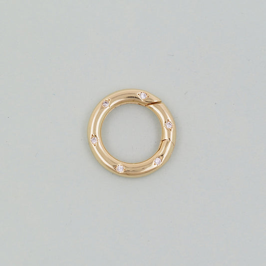 18K Gold Filled Round Carabiner Clasp,Carabiner Lock Connector,Spring Push Gate for DIY Jewelry Finding Necklace Bracelet