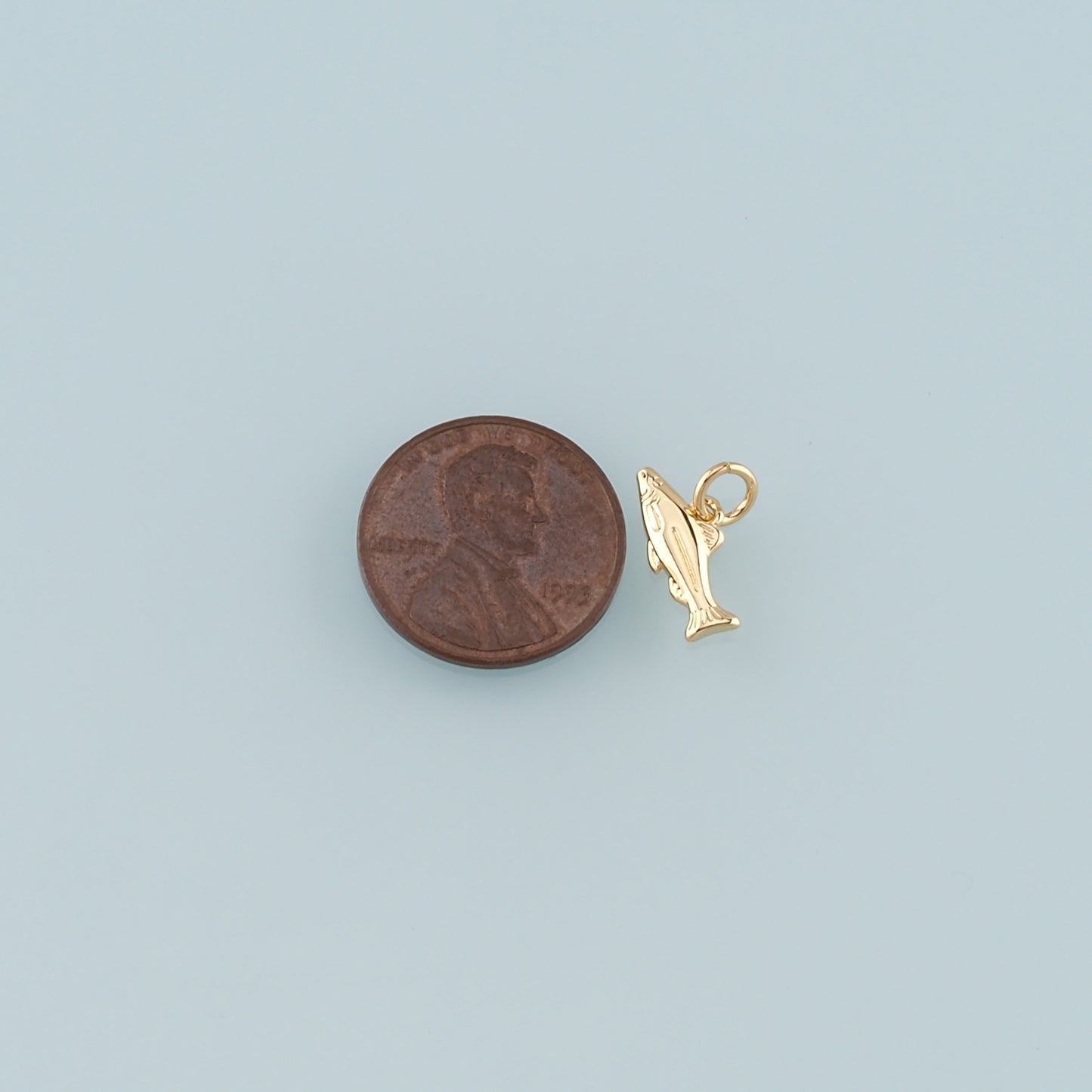 Gold Fish Charms,18K Gold Filled Fish Pendant,Ocean Charm Bracelet Necklace for DIY Jewelry Making Supply