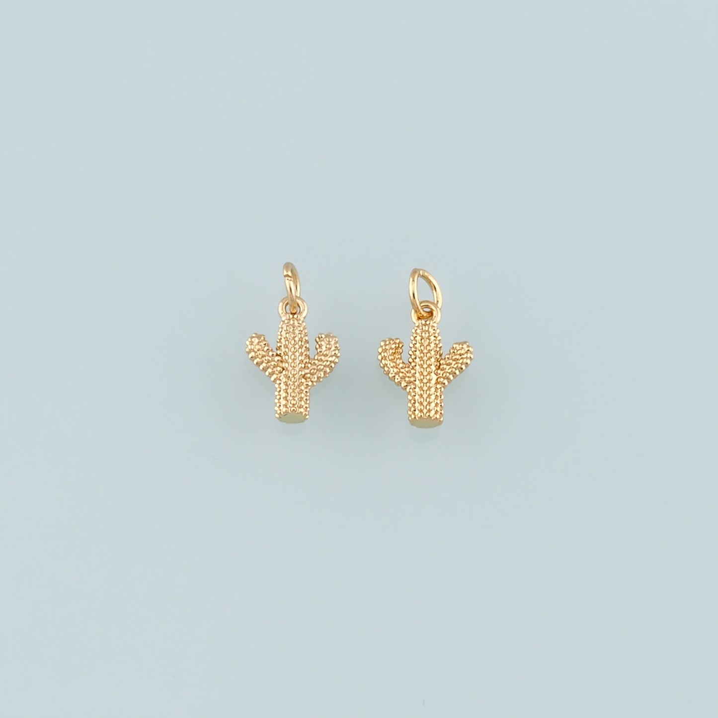 Gold Cactus Charms,18K Gold Filled Cactus Pendant,Desert Charm Bracelet Necklace for DIY Jewelry Making Supply