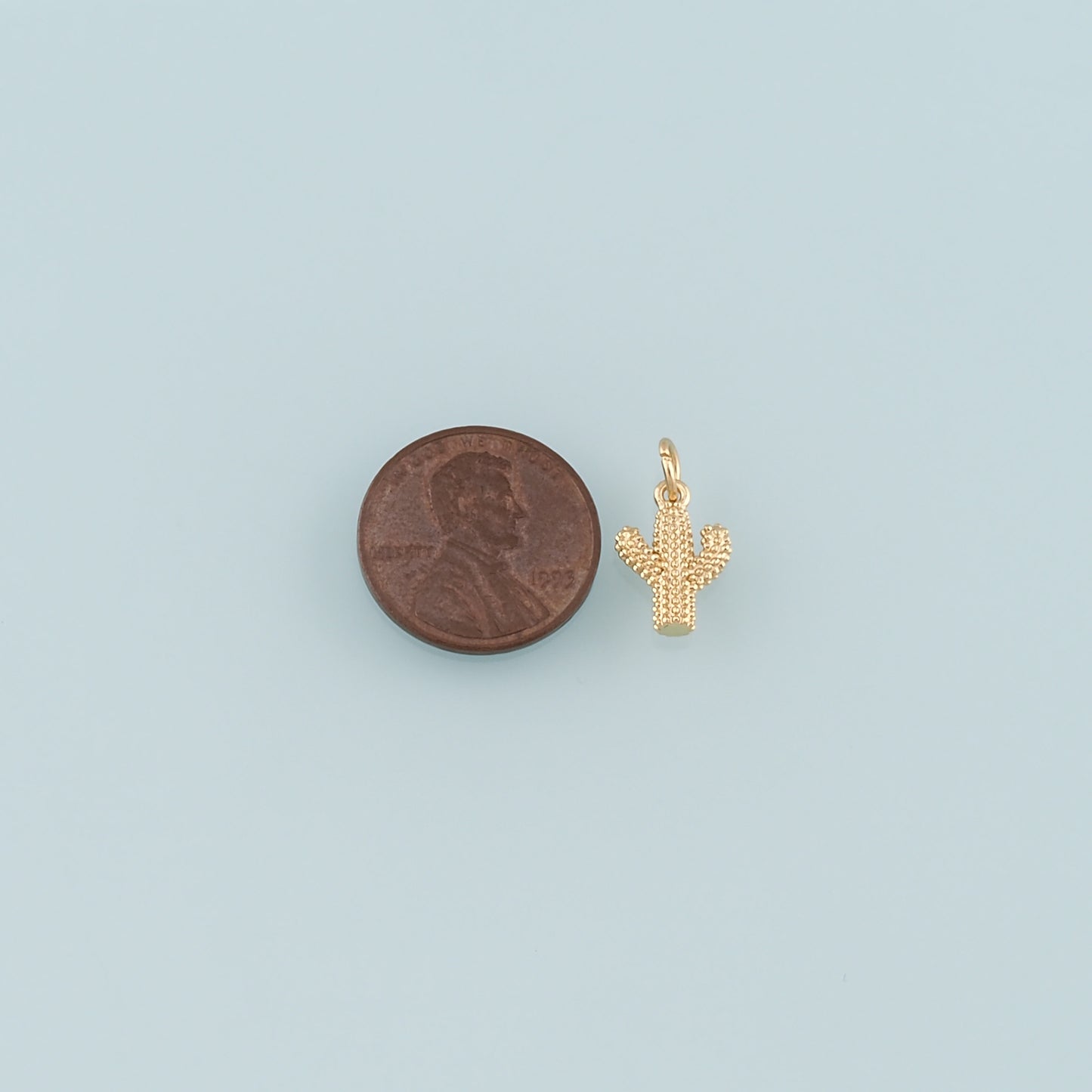 Gold Cactus Charms,18K Gold Filled Cactus Pendant,Desert Charm Bracelet Necklace for DIY Jewelry Making Supply