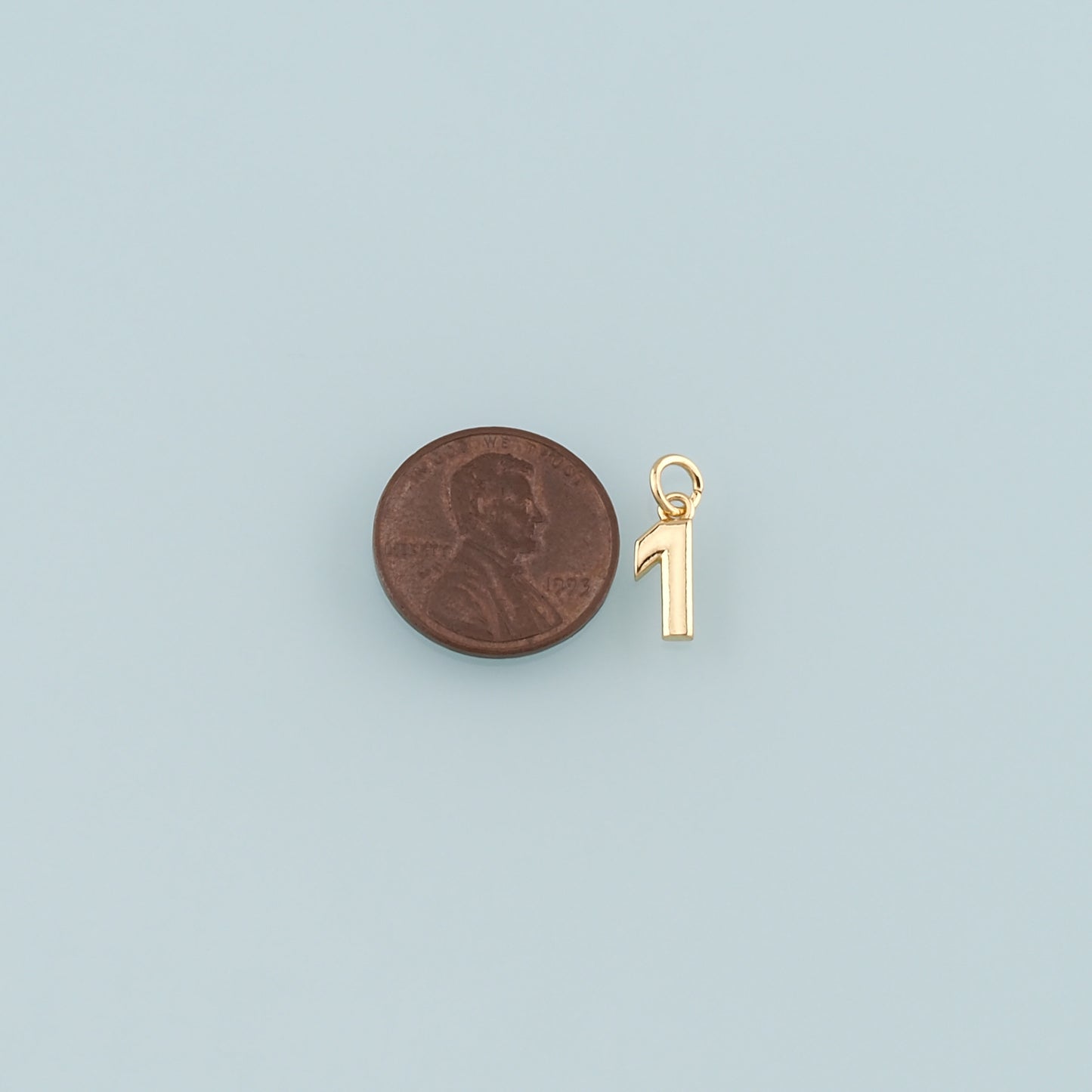 18K Gold Filled Number Pendant,Dainty Number Charm Bracelet Necklace for DIY Jewelry Making Supply