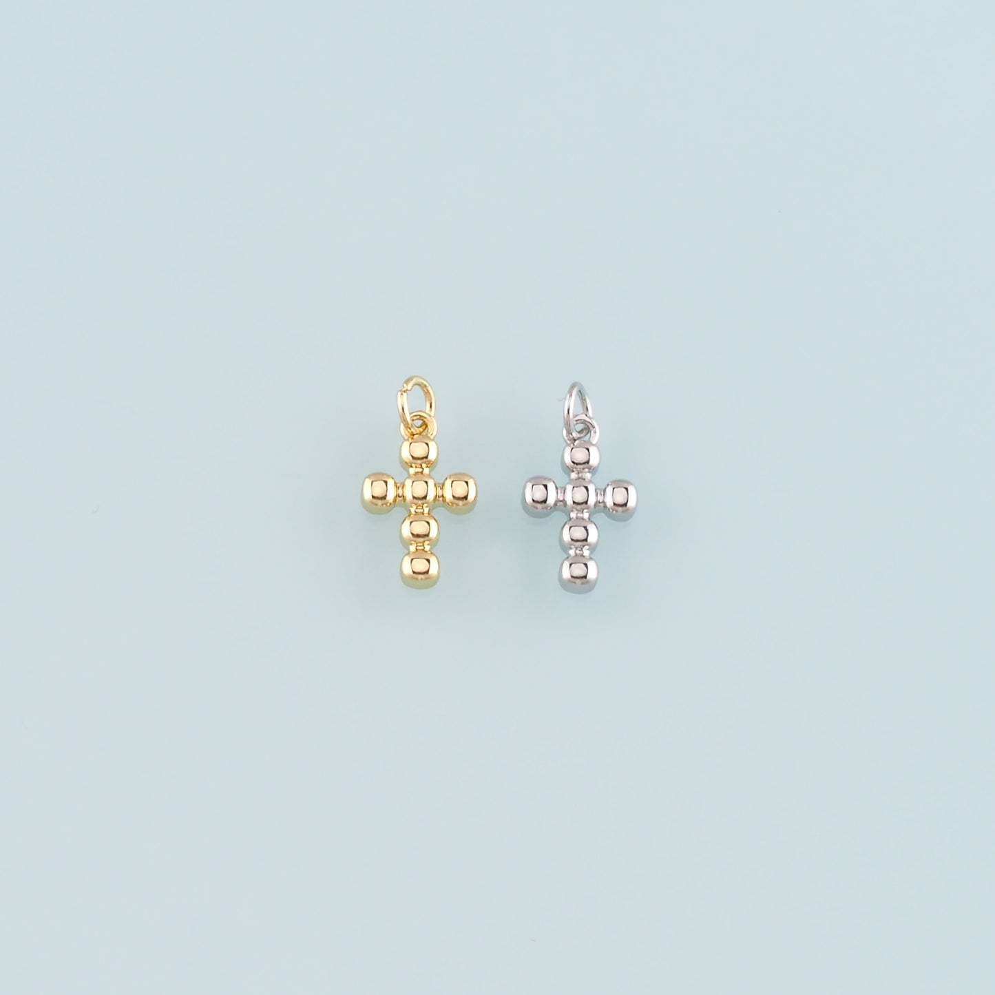 Gold Cross Charms,18K Gold Filled Cross Pendant,Religion Charm Bracelet Necklace for DIY Jewelry Making Supply