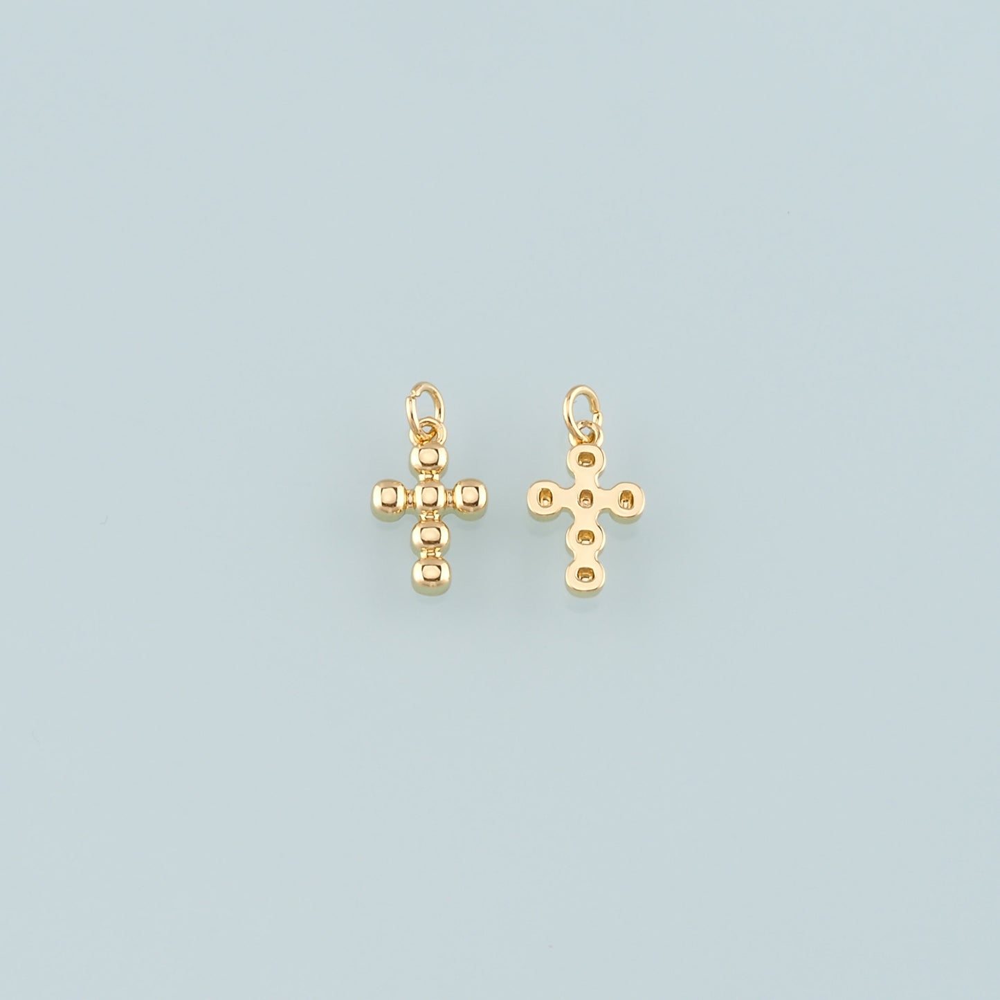 Gold Cross Charms,18K Gold Filled Cross Pendant,Religion Charm Bracelet Necklace for DIY Jewelry Making Supply