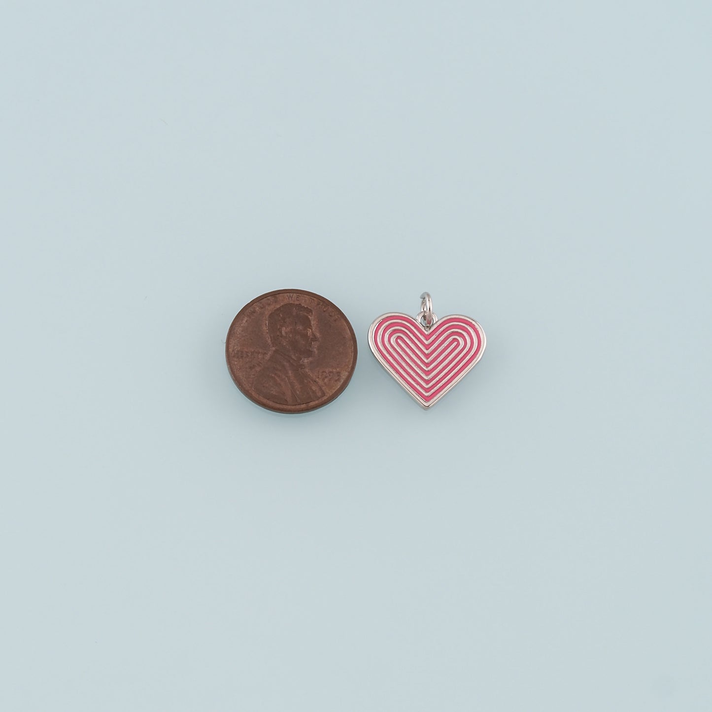 18K Gold Filled Heart Pendant,Enamel Heart Charm Bracelet Necklace for DIY Jewelry Making Supply