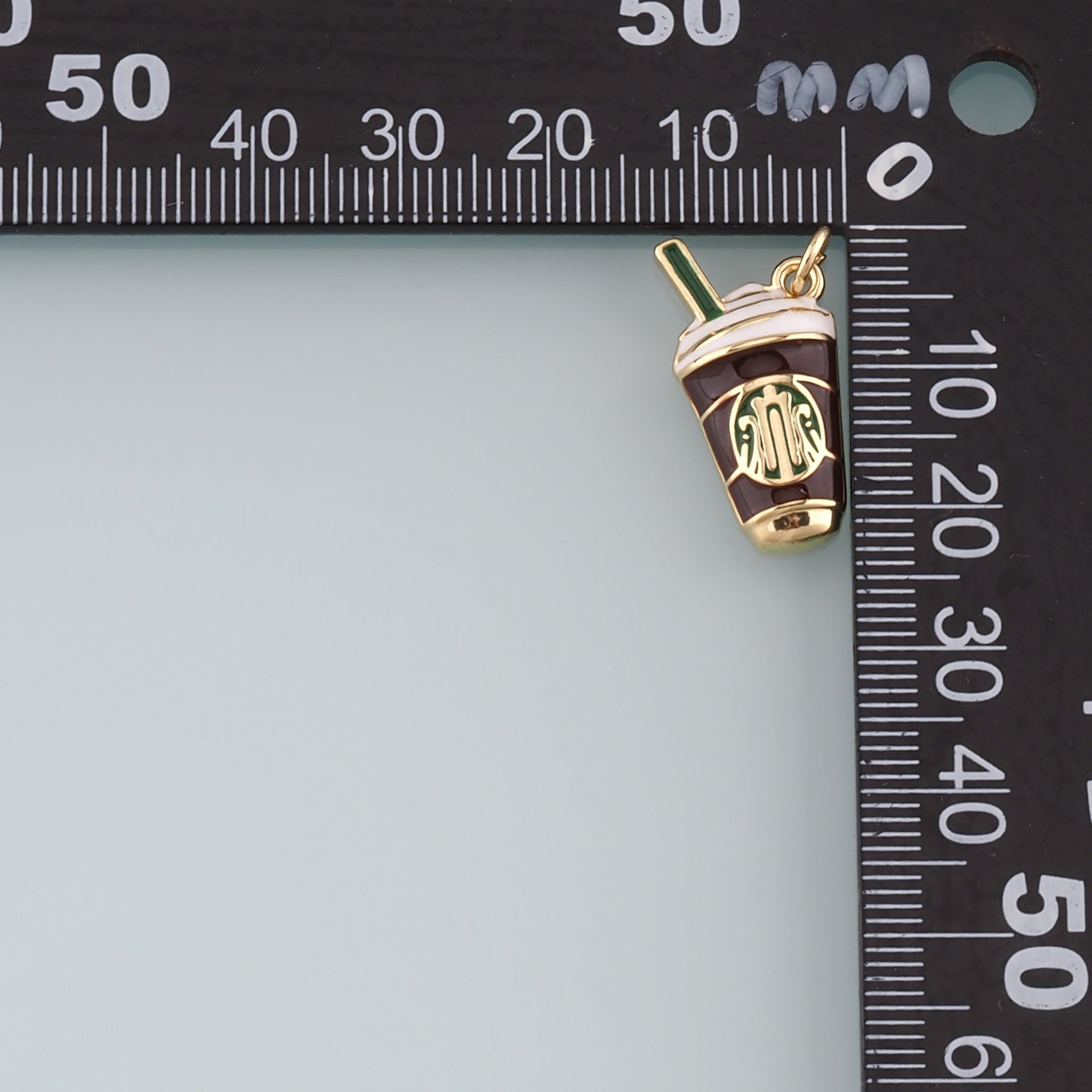 18K Gold Filled Drinks Pendant,Enamel Drinks Charm Bracelet Necklace for DIY Jewelry Making Supply