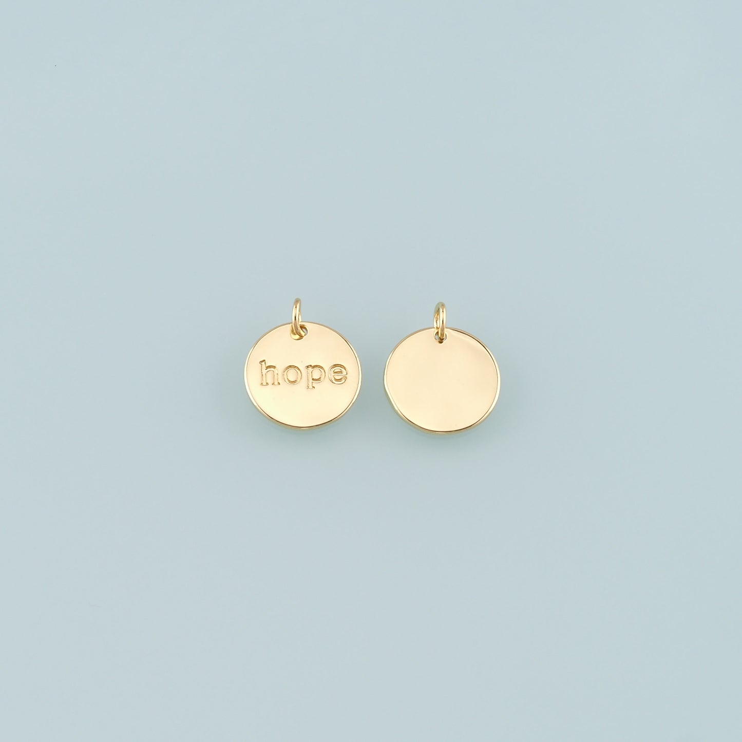 Gold letter Charms,18K Gold Filled Hope Pendant,Hope Charm Bracelet Necklace for DIY Jewelry Making Supply