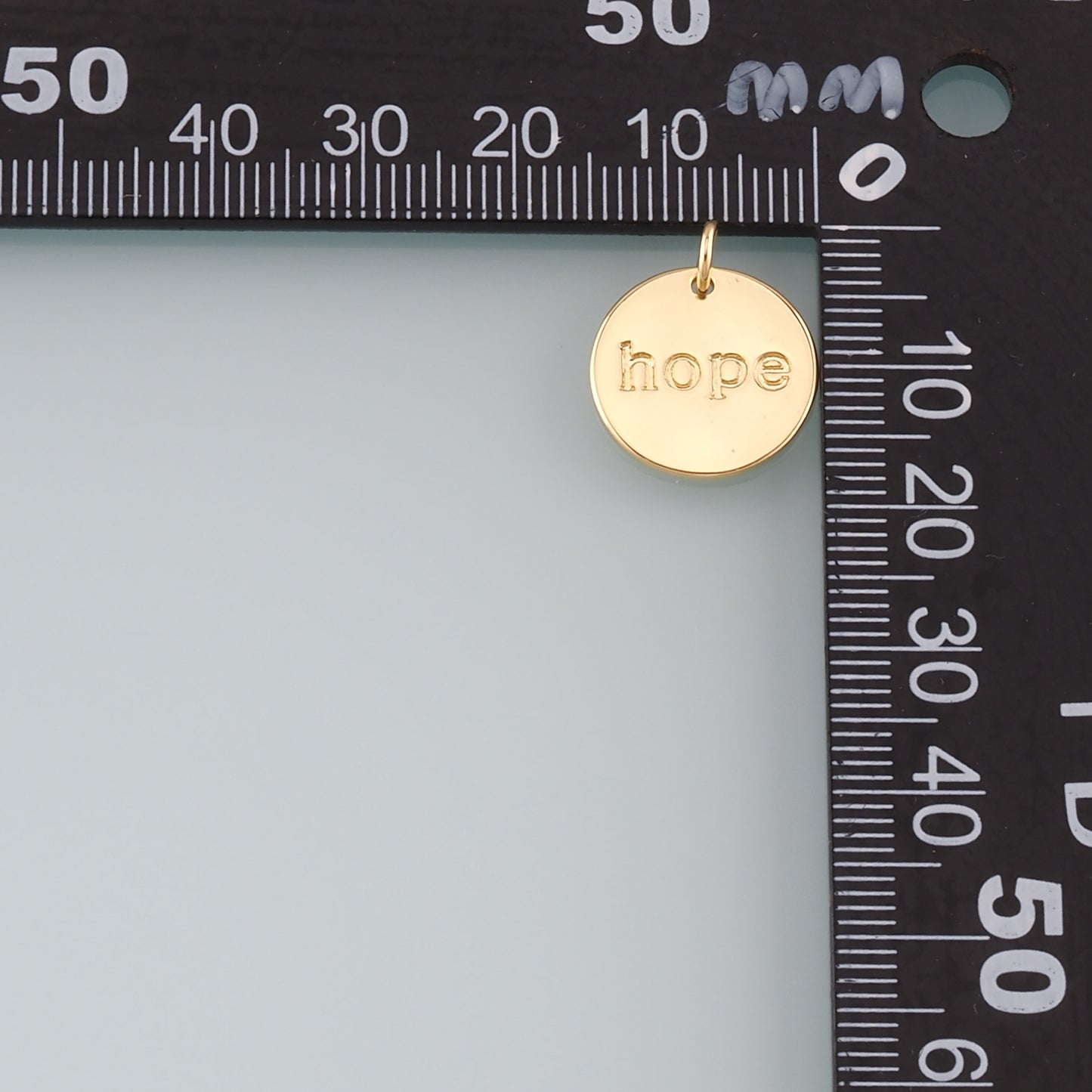 Gold letter Charms,18K Gold Filled Hope Pendant,Hope Charm Bracelet Necklace for DIY Jewelry Making Supply