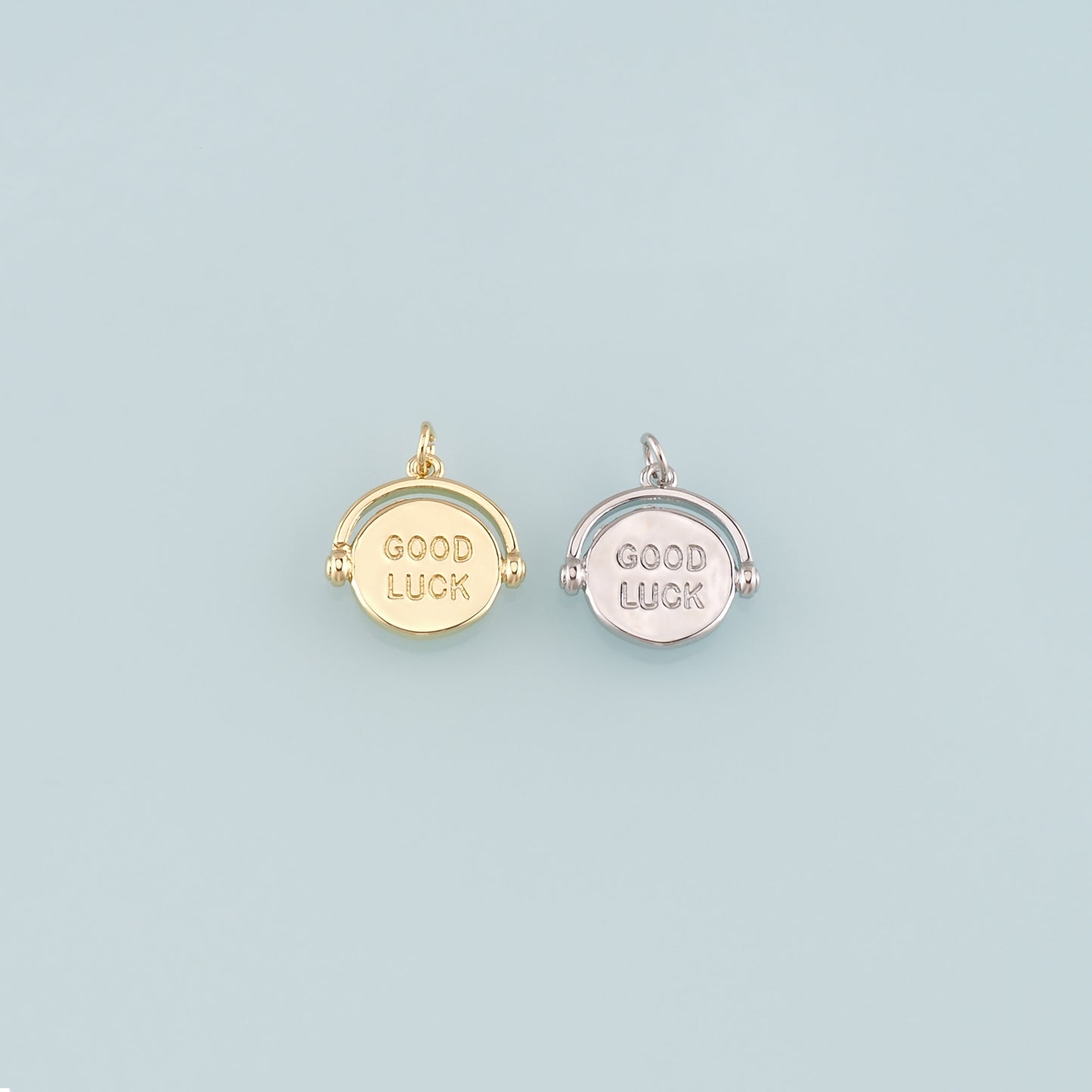 Gold Luck Charms,18K Gold Filled Good Luck Pendant,Good Luck Charm Bracelet Necklace for DIY Jewelry Making Supply