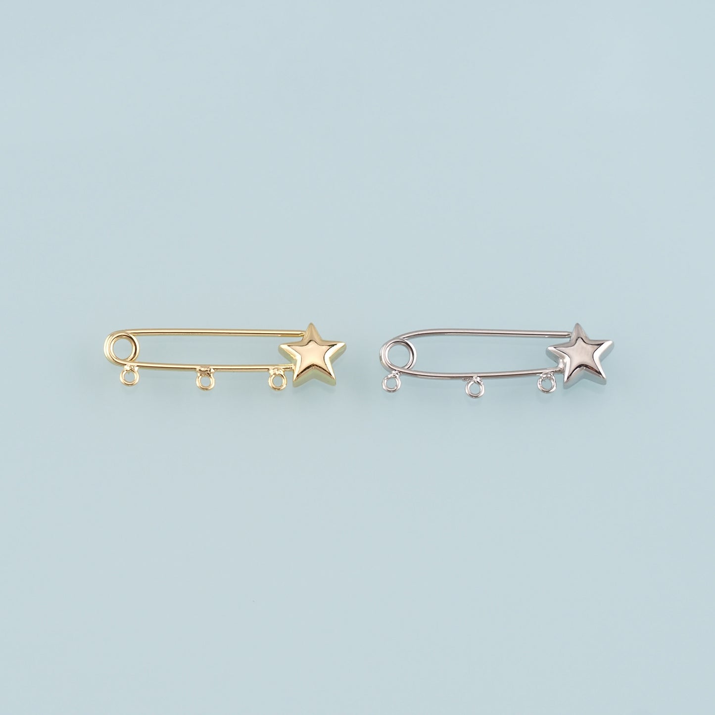 18K Gold Filled Safety Pin Pendant,Safety Pin Charm Bracelet Necklace for DIY Jewelry Making Supply