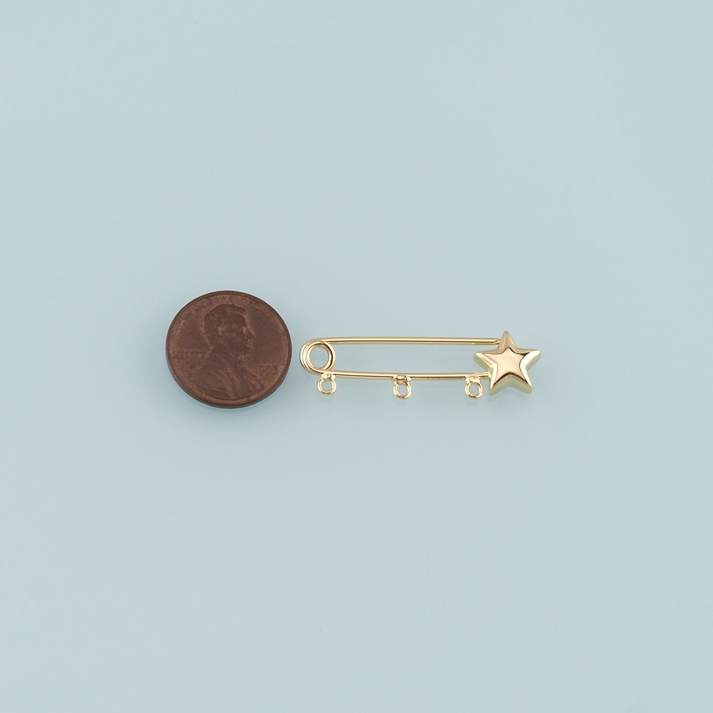 18K Gold Filled Safety Pin Pendant,Safety Pin Charm Bracelet Necklace for DIY Jewelry Making Supply