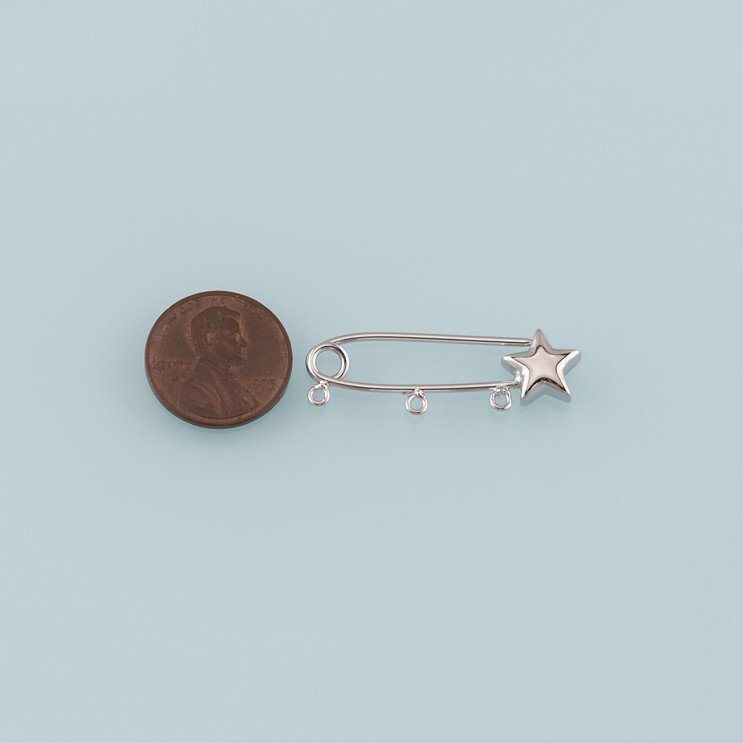 18K Gold Filled Safety Pin Pendant,Safety Pin Charm Bracelet Necklace for DIY Jewelry Making Supply