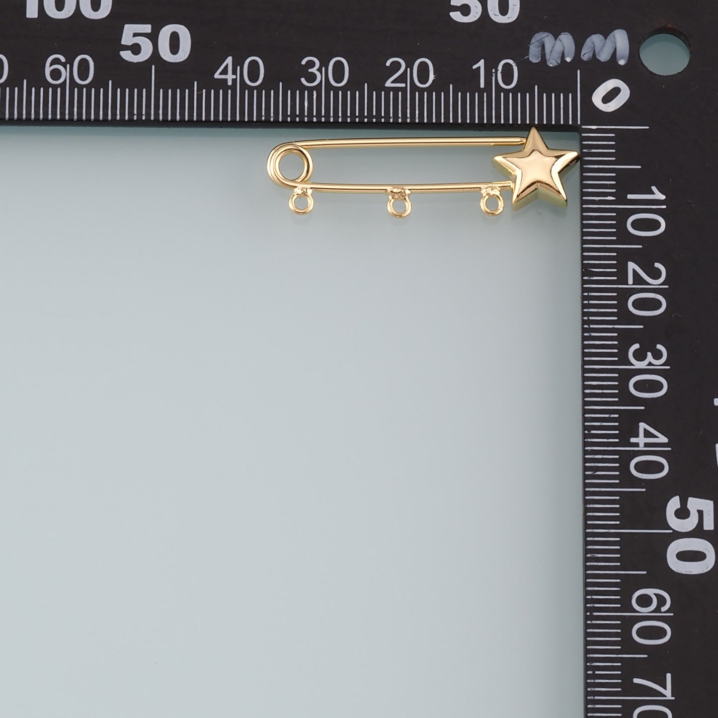 18K Gold Filled Safety Pin Pendant,Safety Pin Charm Bracelet Necklace for DIY Jewelry Making Supply
