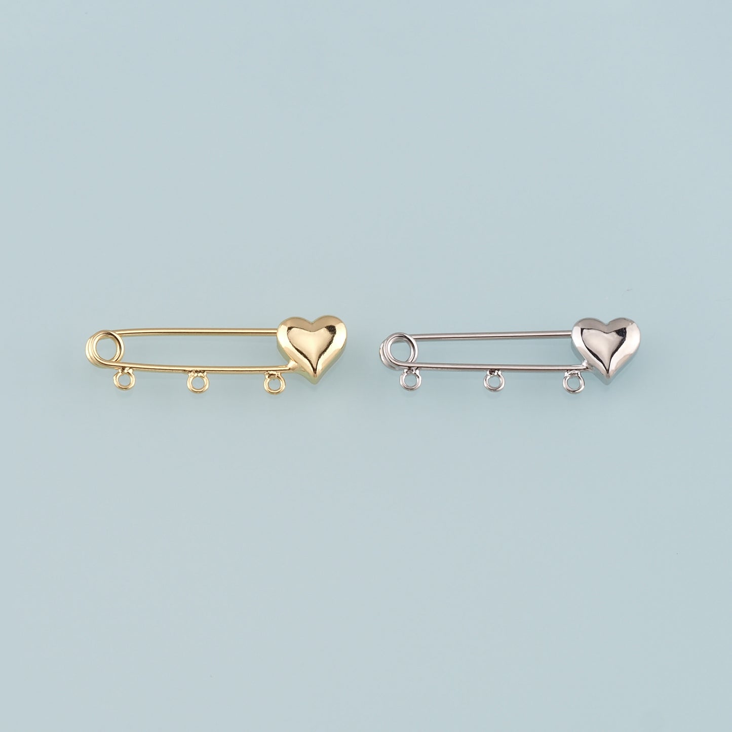 18K Gold Filled Safety Pin Pendant,Safety Pin Charm Bracelet Necklace for DIY Jewelry Making Supply