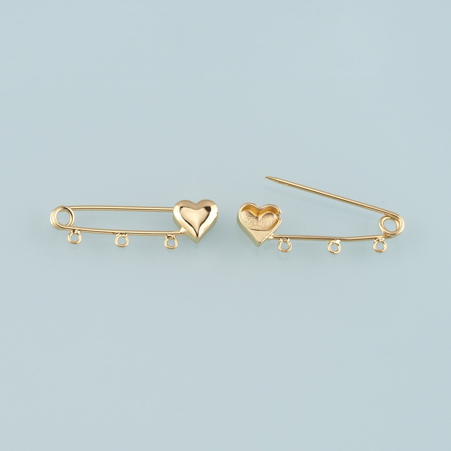 18K Gold Filled Safety Pin Pendant,Safety Pin Charm Bracelet Necklace for DIY Jewelry Making Supply