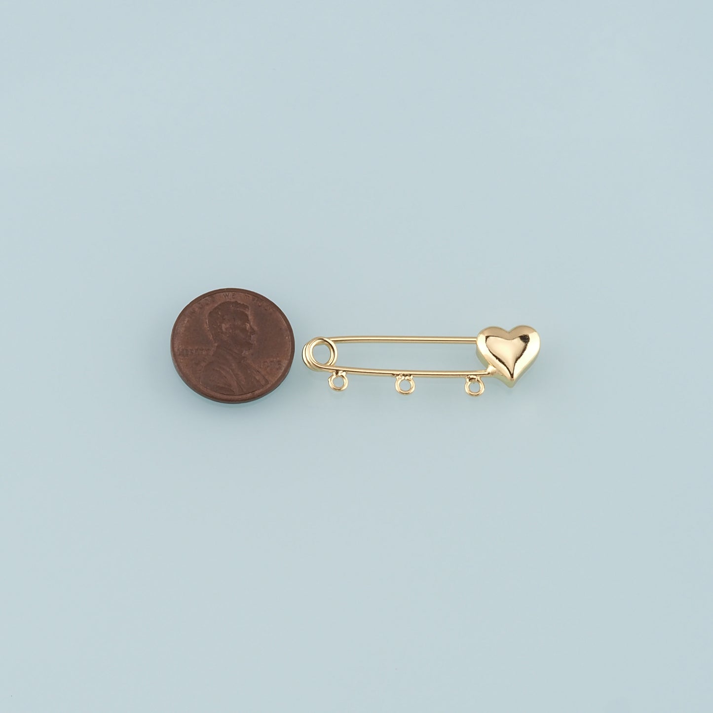 18K Gold Filled Safety Pin Pendant,Safety Pin Charm Bracelet Necklace for DIY Jewelry Making Supply
