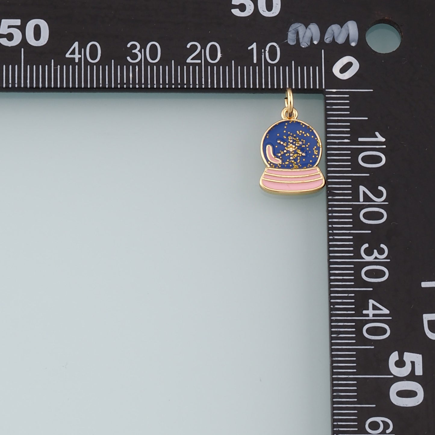 18K Gold Filled Crystal Ball Pendant,Enamel Crystal Ball Charm Bracelet Necklace for DIY Jewelry Making Supply