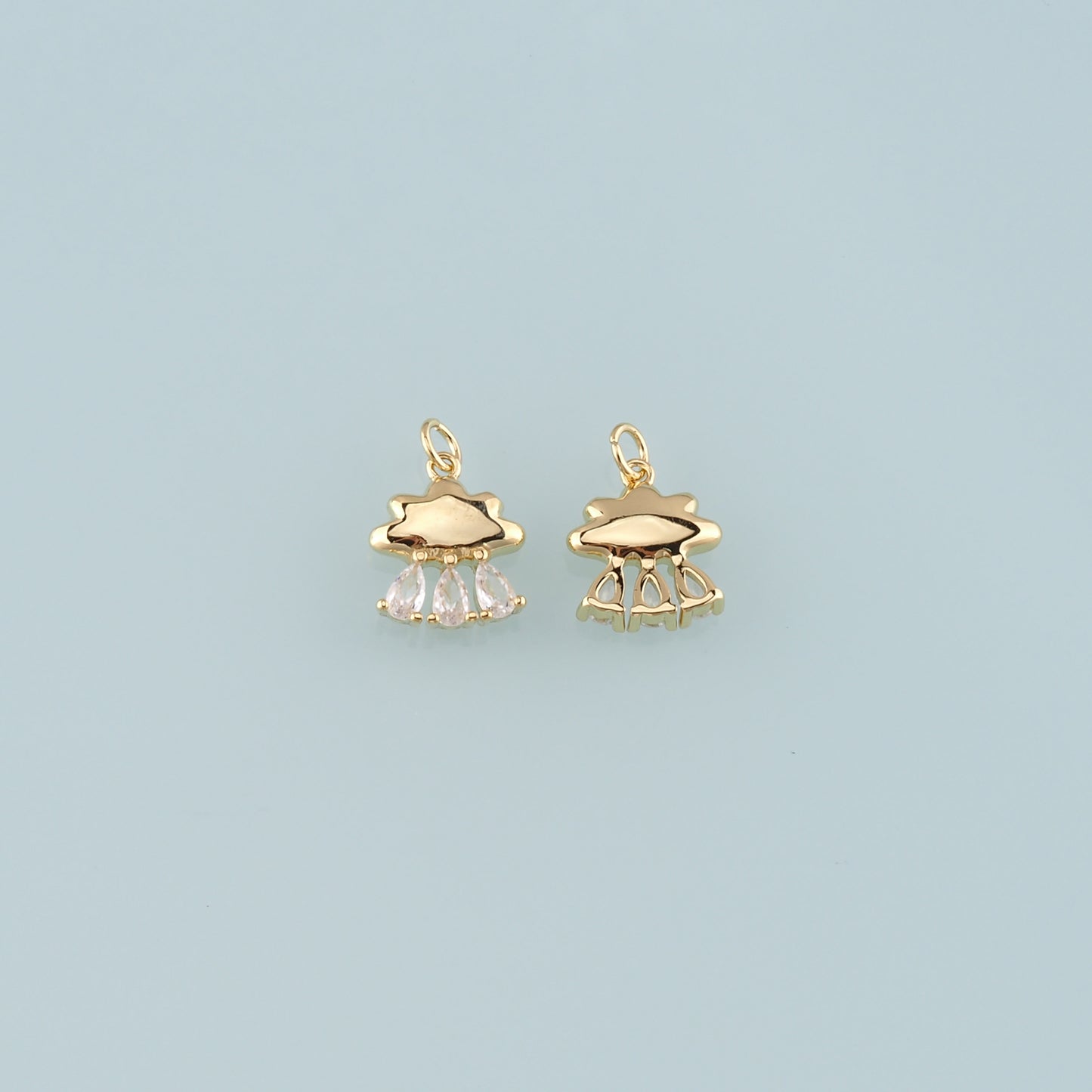 Gold Jellyfish Charms,18K Gold Filled Jellyfish Pendant,CZ Micro Pave Ocean Charm Bracelet Necklace for DIY Jewelry Making Supply