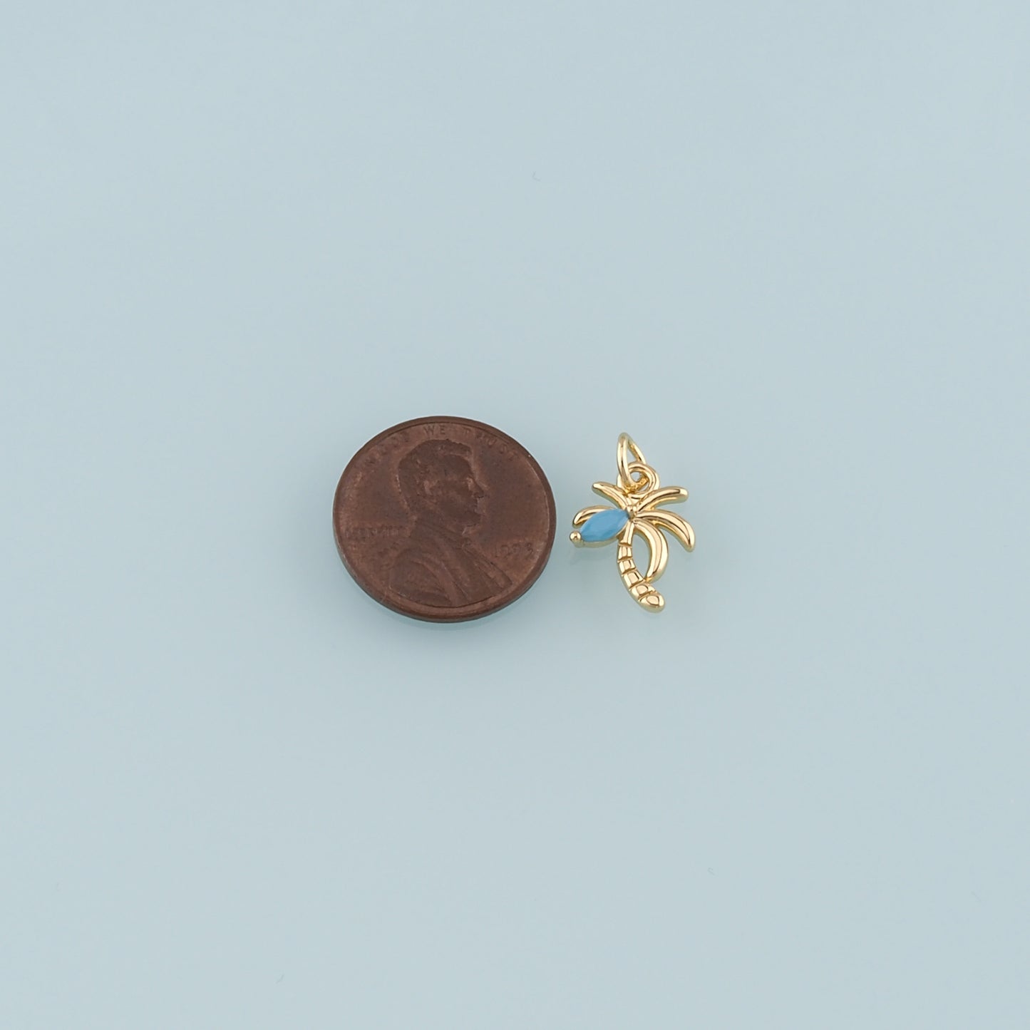 Gold Palm Tree Charms,18K Gold Filled Palm tree Pendant,Coconut tree Charm Bracelet Necklace for DIY Jewelry Making Supply