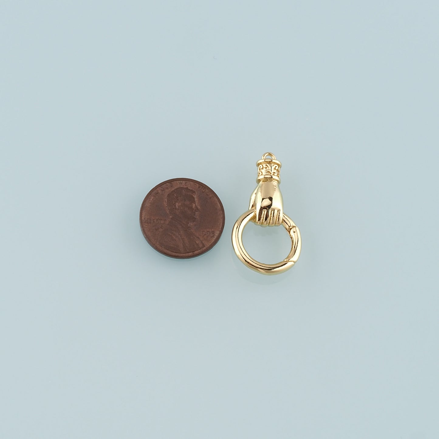 18K Gold Filled Hand Carabiner Clasp,Carabiner Lock Connector,Spring Push Gate for DIY Jewelry Finding Necklace Bracelet