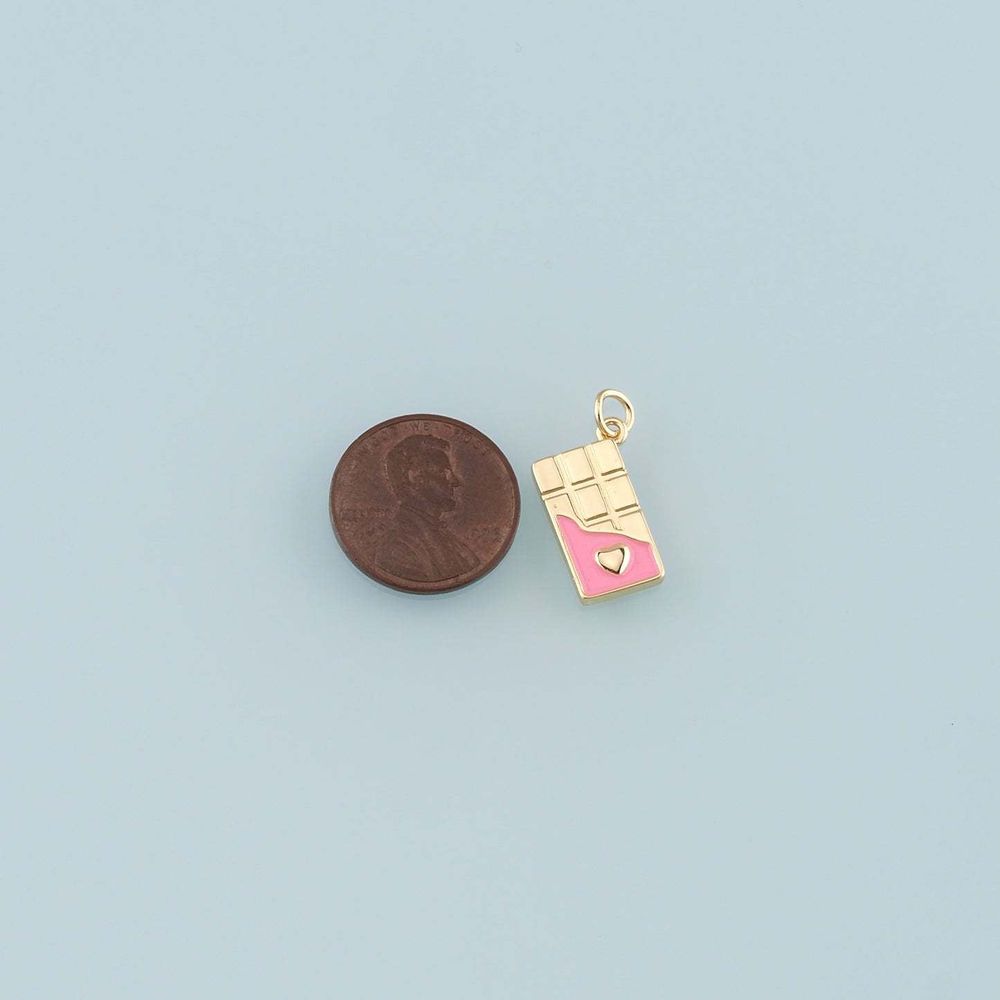 18K Gold Filled Chocolate Pendant,Enamel Chocolate Charm Bracelet Necklace for DIY Jewelry Making Supply