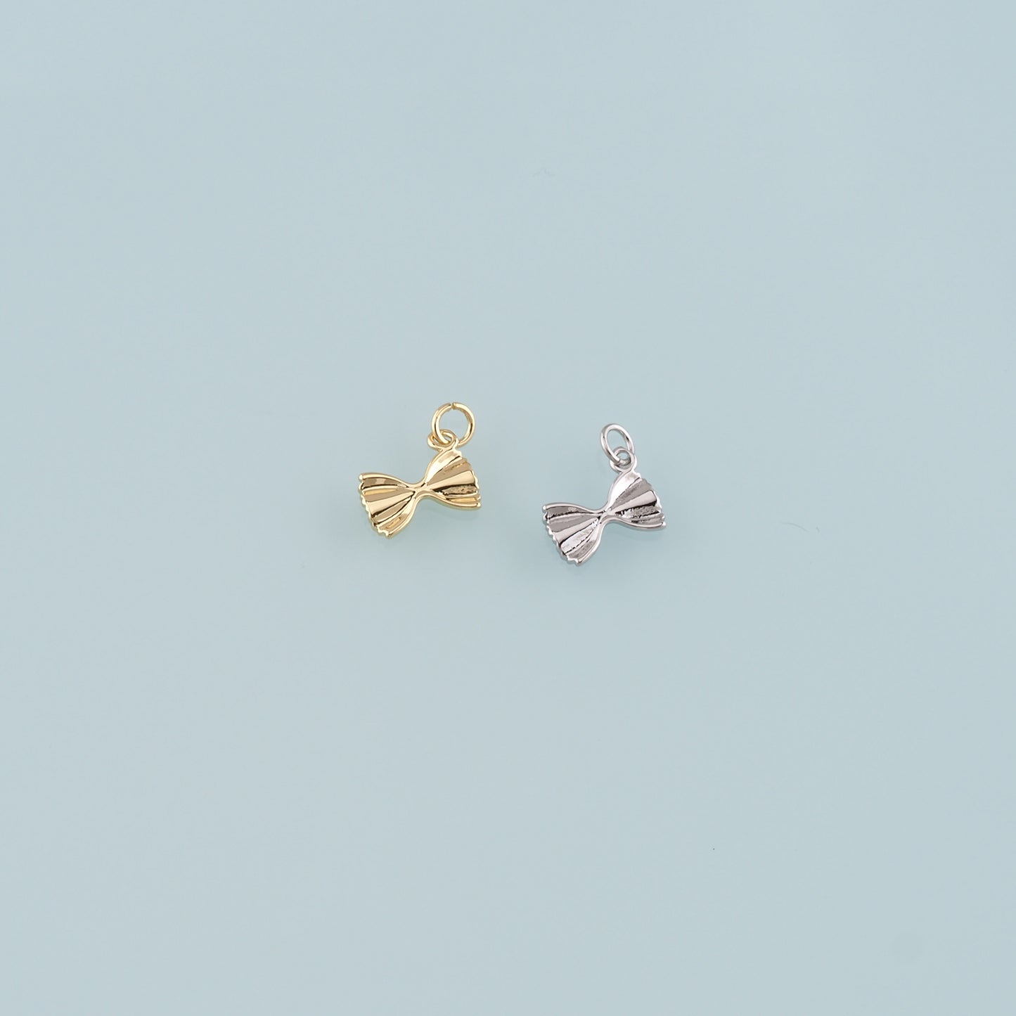 Gold Bow Charm,18K Gold Filled Bow Pendant,Bow Tie Charm Bracelet Necklace for DIY Jewelry Making Supply