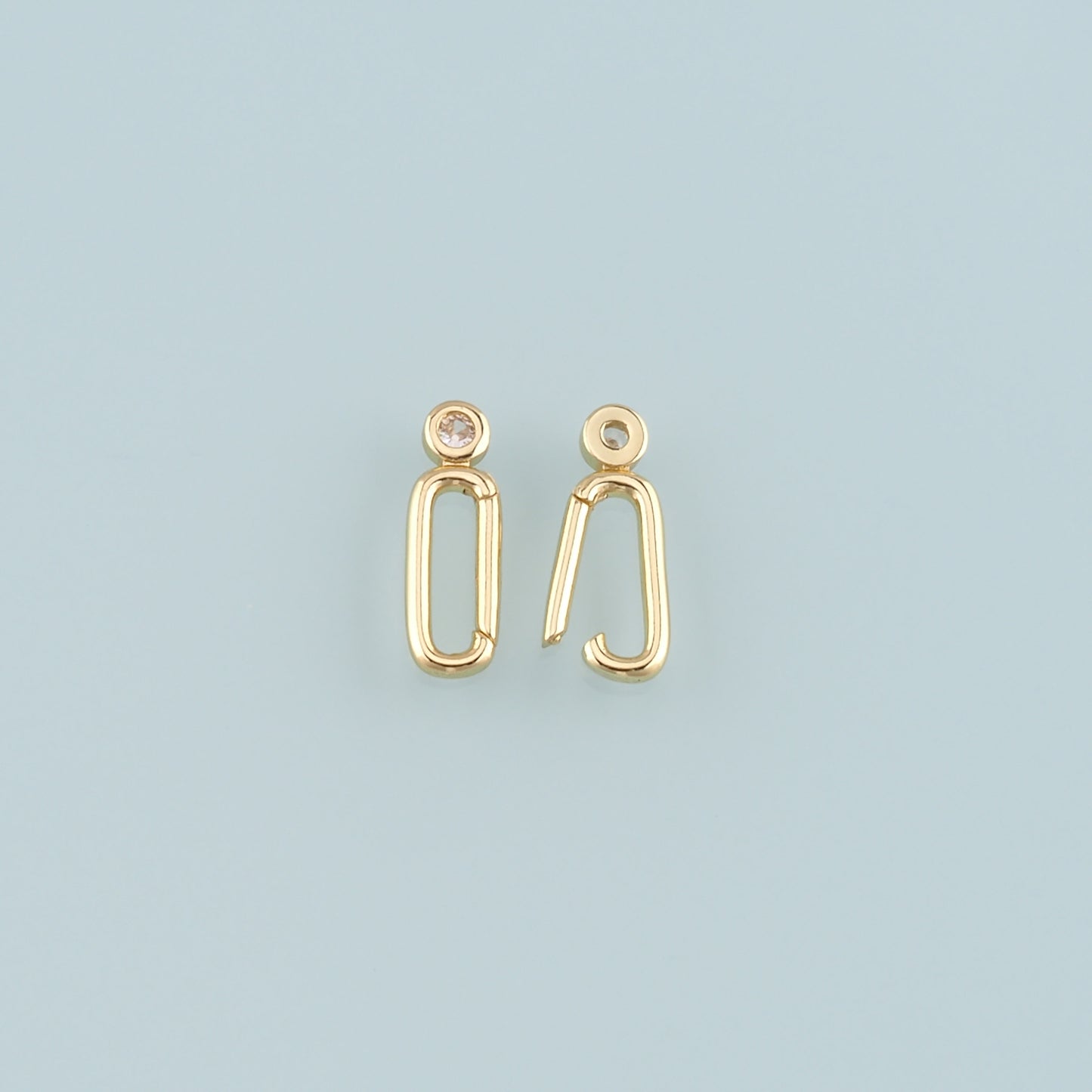 18K Gold Filled Oval Carabiner Clasp,Carabiner Lock Connector,Spring Push Gate for DIY Jewelry Finding Necklace Bracelet