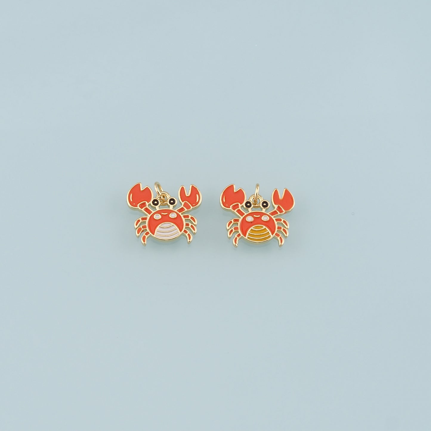 Gold Marine Life Charms,18K Gold Filled Crab Pendant,Enamel Crab Charms Bracelet Necklace for DIY Jewelry Making Supply