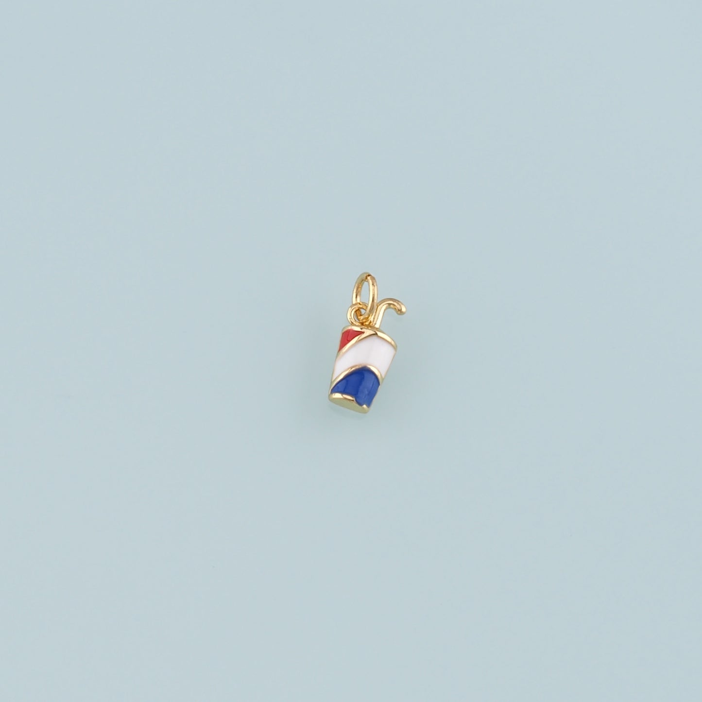 18K Gold Filled Drinks Pendant,Enamel Drinks Charm Bracelet Necklace for DIY Jewelry Making Supply