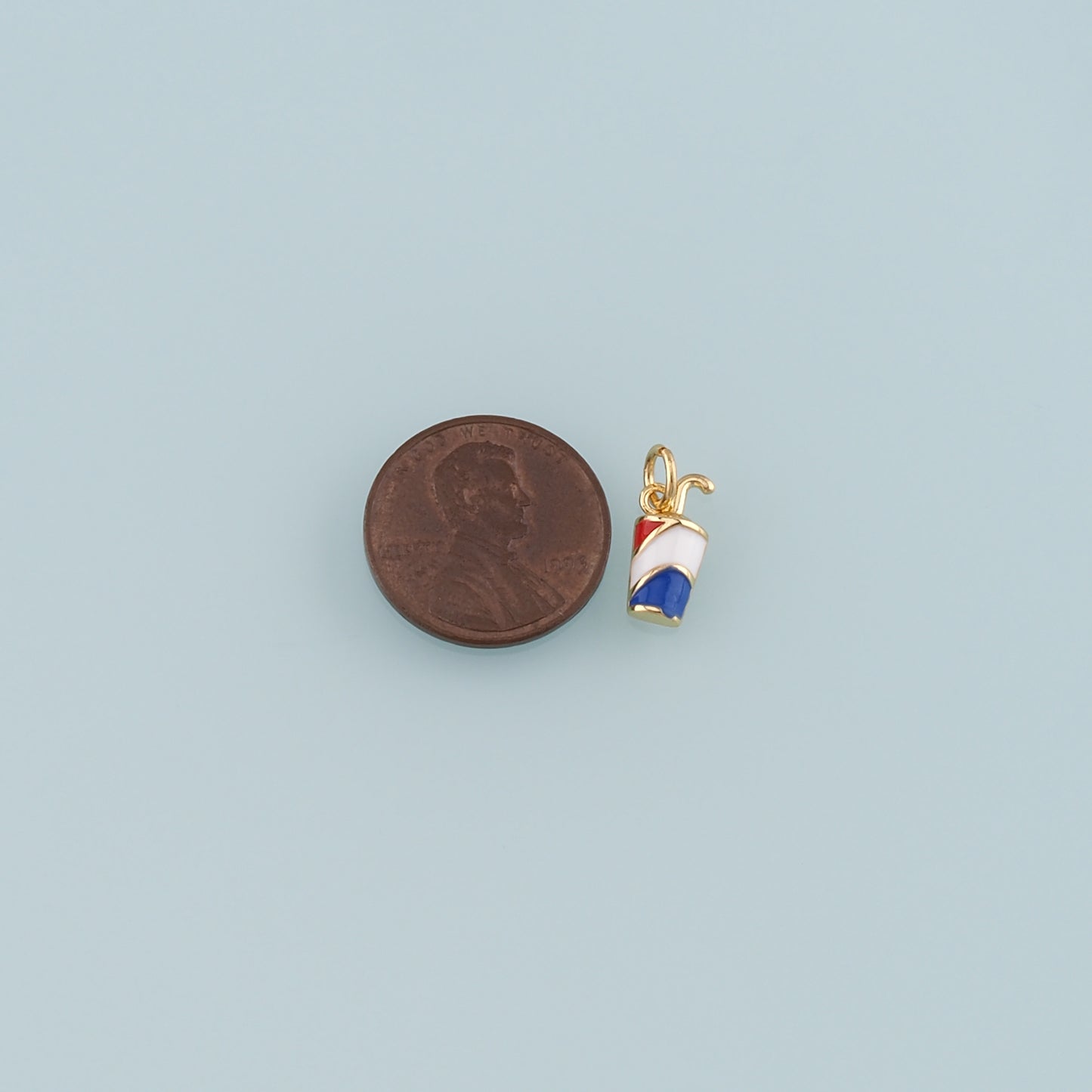 18K Gold Filled Drinks Pendant,Enamel Drinks Charm Bracelet Necklace for DIY Jewelry Making Supply