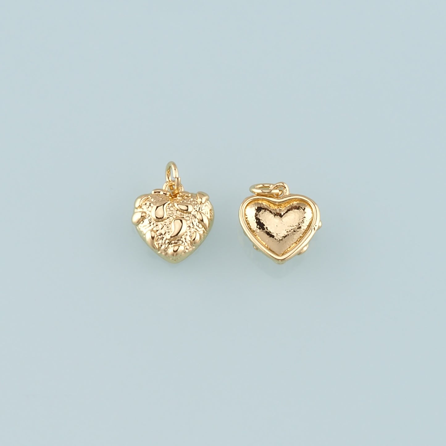 18K Gold Filled Heart Pendant,Heart Charm Bracelet Necklace for DIY Jewelry Making Supply