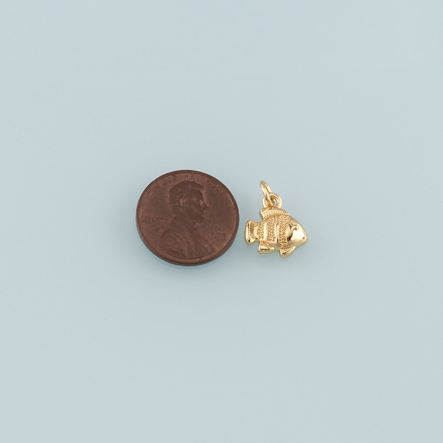 Gold Fish Charms,18K Gold Filled Fish Pendant,Fish Charm Bracelet Necklace for DIY Jewelry Making Supply