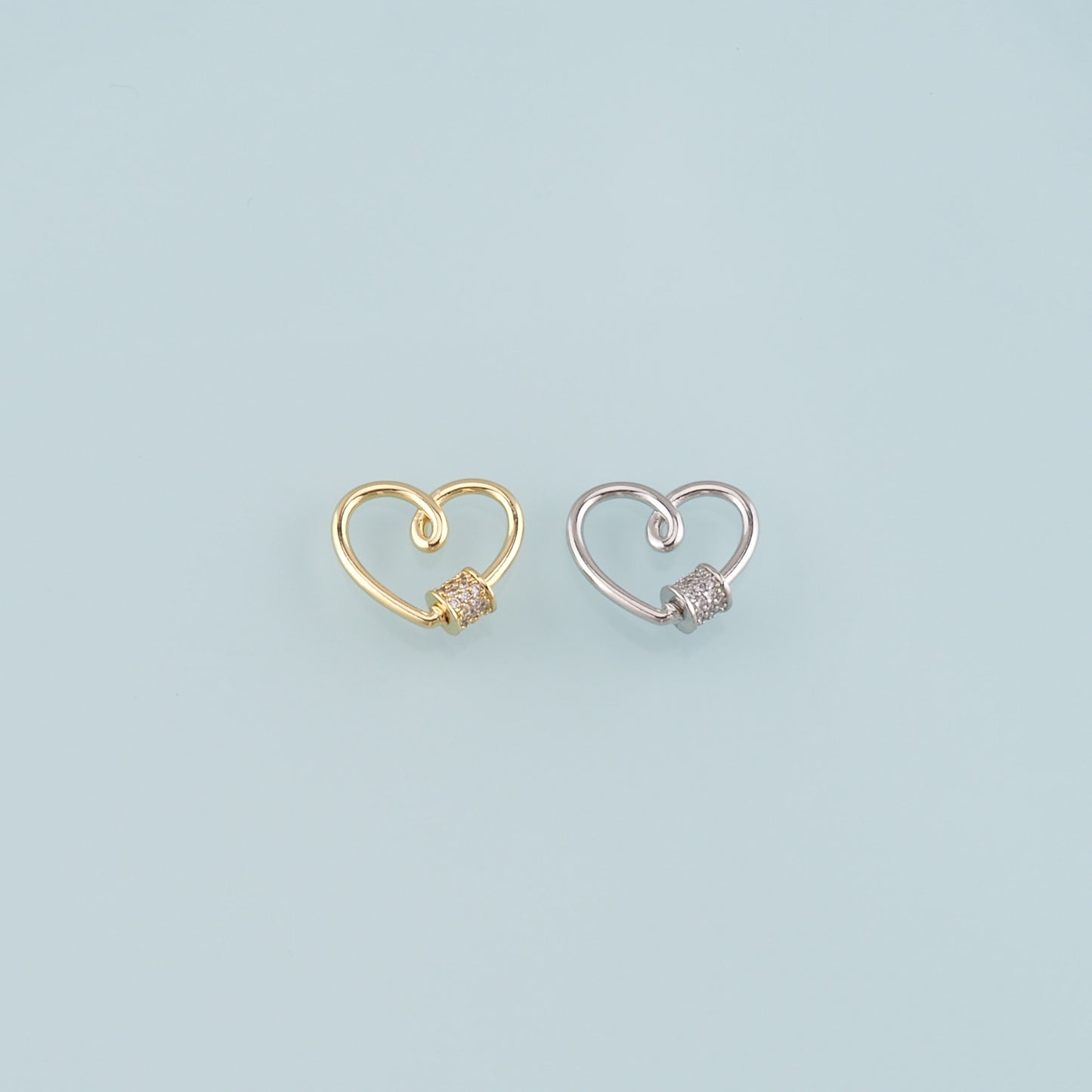 18K Gold Filled Heart Carabiner Clasp,Buckle Clasp,Carabiner Screw Clasp,Turnbuckle for DIY Jewelry