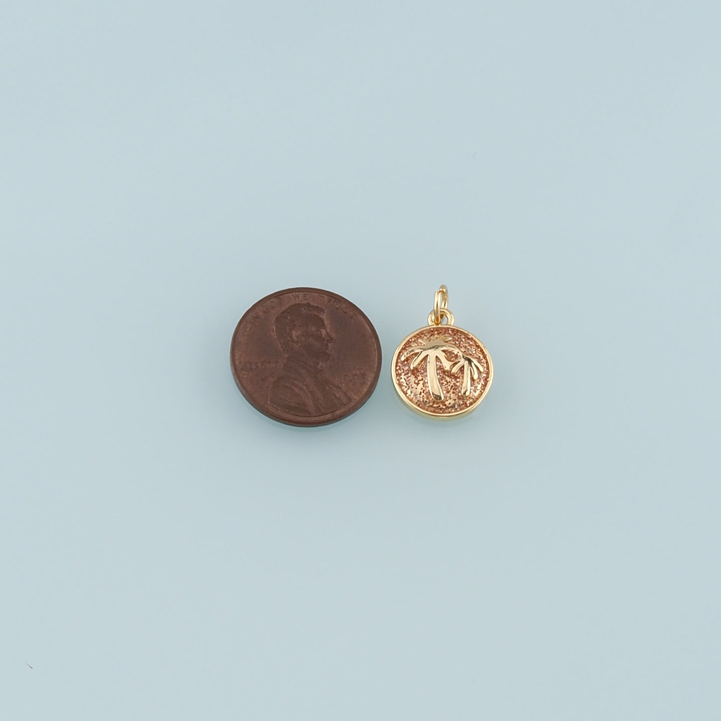 Gold Palm Tree Charms,18K Gold Filled Palm tree Pendant,Enamel coconut tree Charm Bracelet Necklace for DIY Jewelry Making Supply