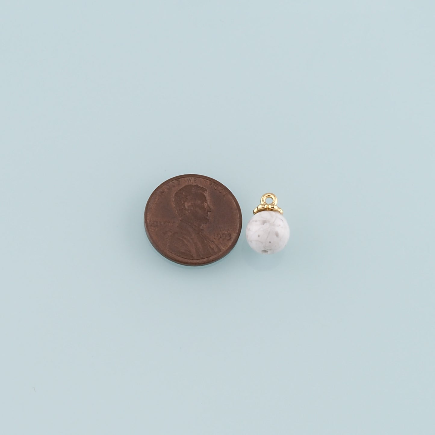 Gold Ball Charms,18K Gold Filled Round Ball Pendant,Round Charm Bracelet Necklace for DIY Jewelry Making Supply