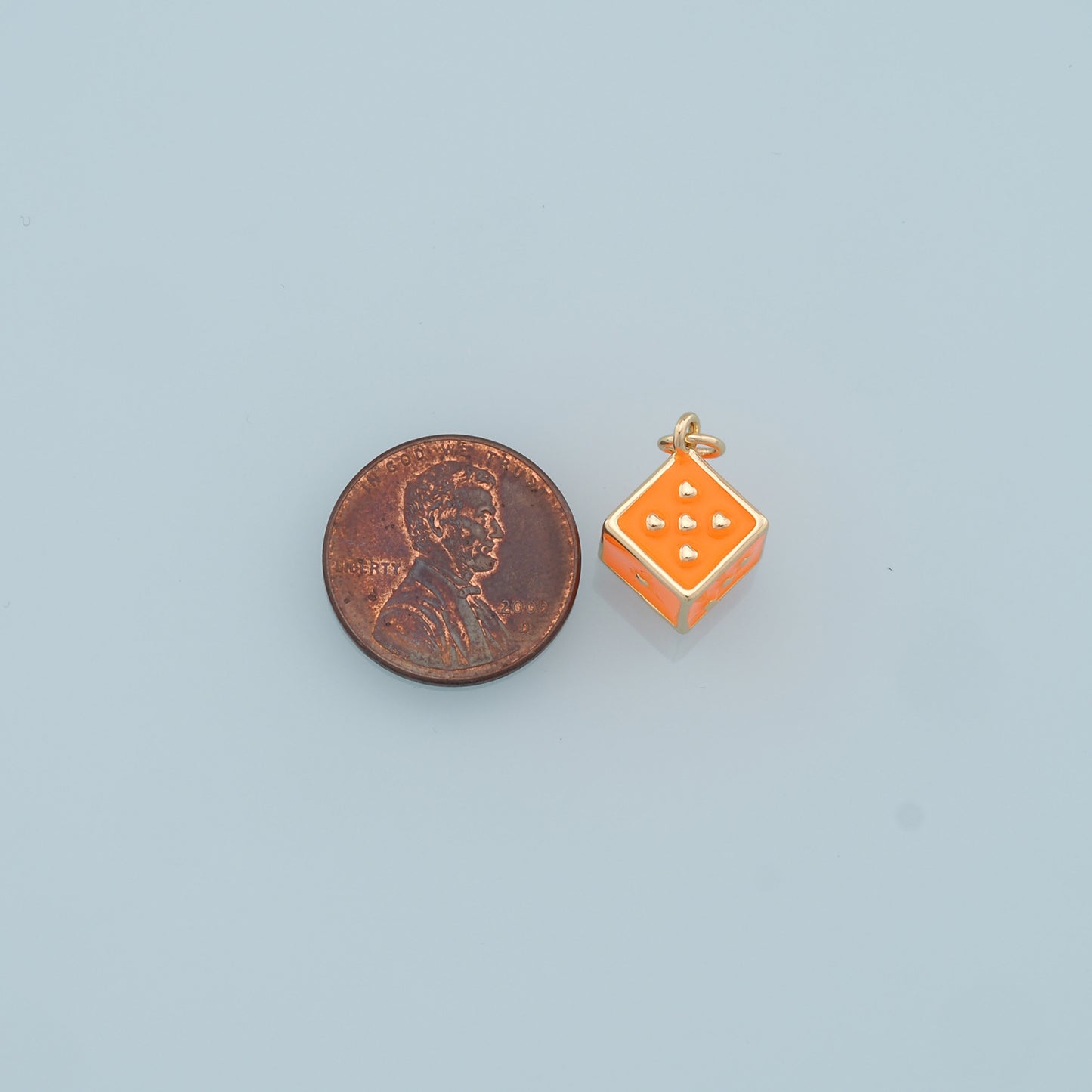 Gold Dice Charms,18K Gold Filled Enamel Dice Pendant,Dice Charms Bracelet Necklace for DIY Jewelry Making Supply