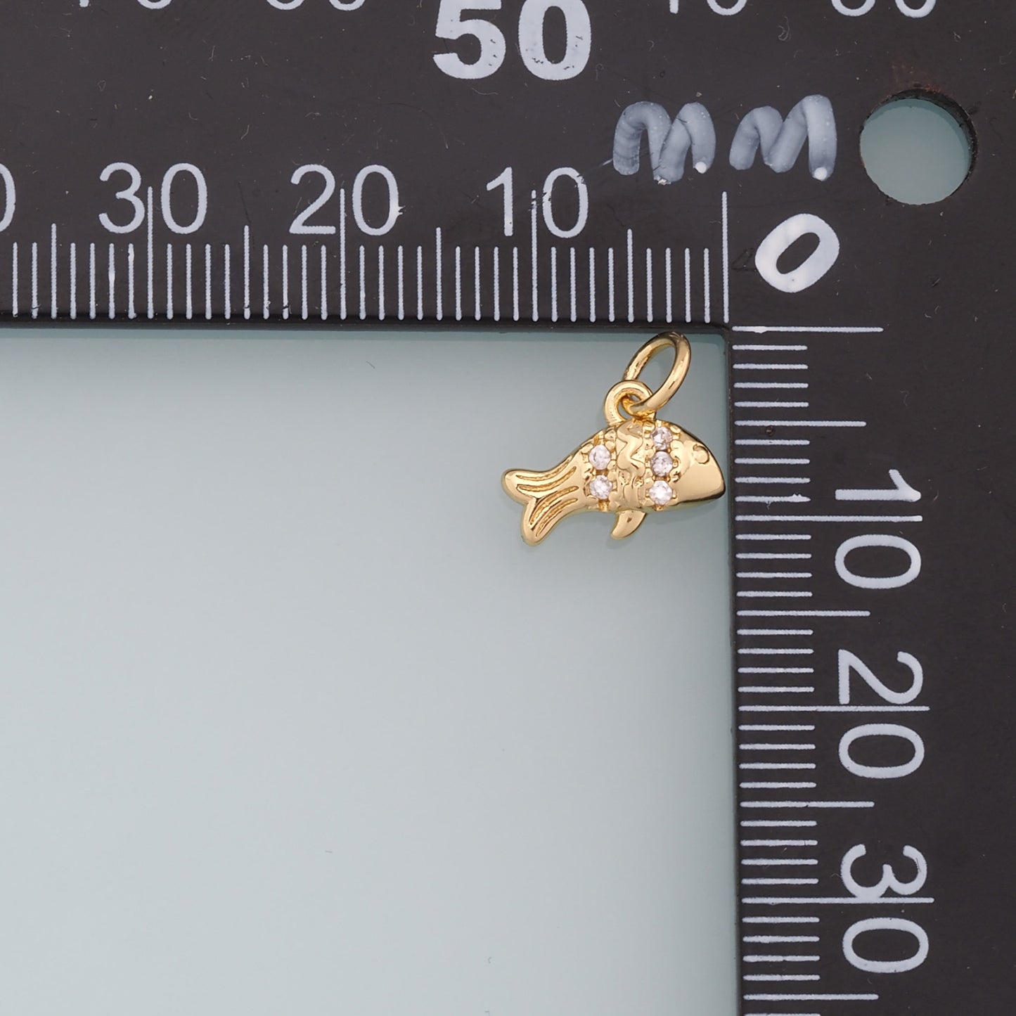 Gold Tiny Fish Charms,18K Gold Filled Fish Pendant,Cute Fish Charm Bracelet Necklace for DIY Jewelry Making Supply