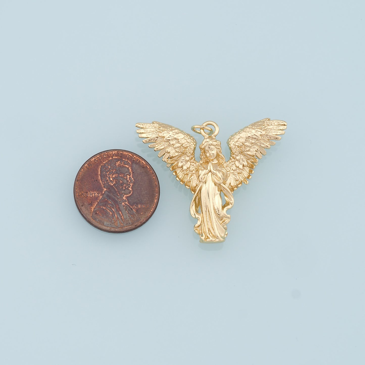 Gold Angel Charms,18K Gold Filled Angel Pendant,Angel Charm Bracelet Necklace for DIY Jewelry Making Supply