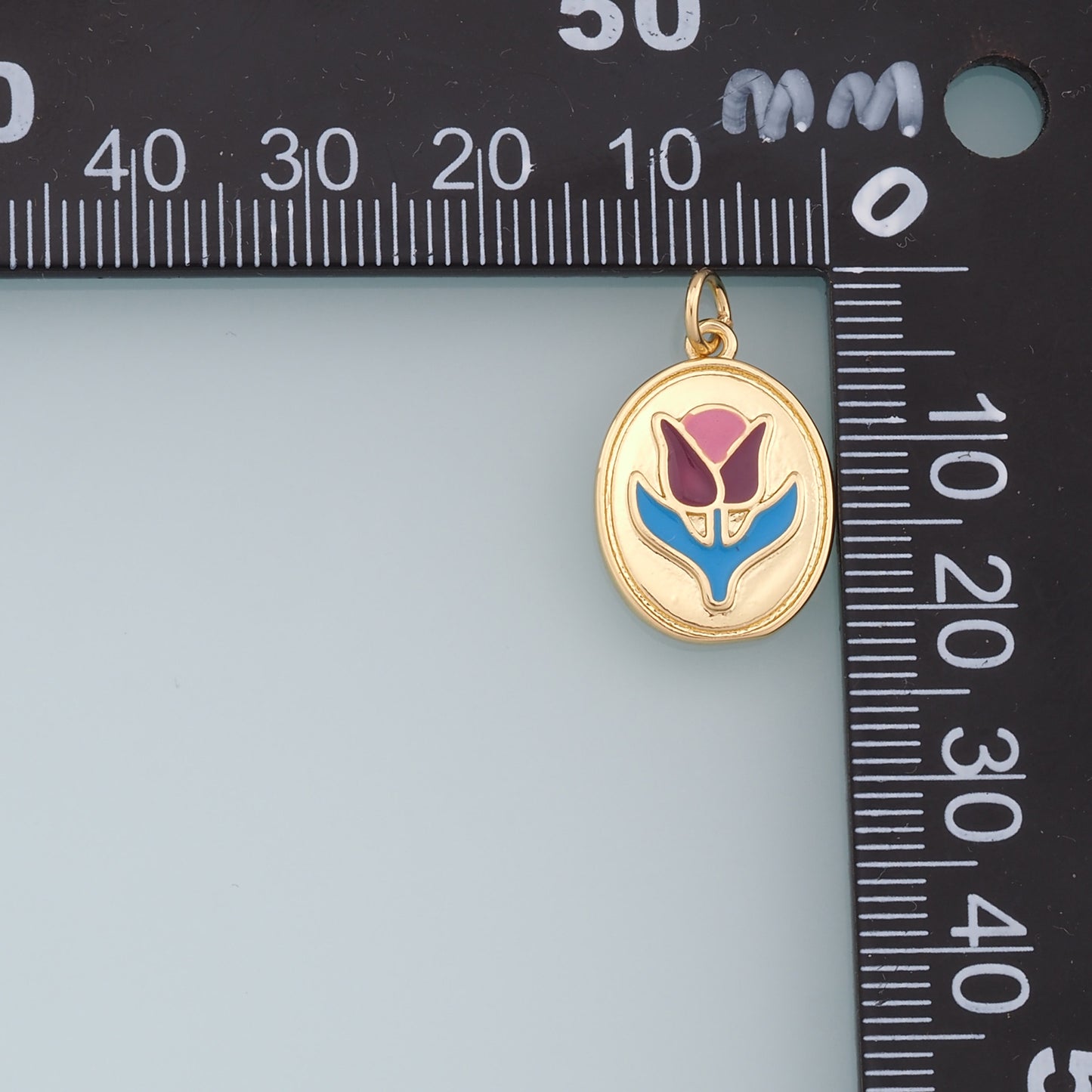 Gold Flower Charms,18K Gold Filled Flower Pendant,Enamel Flower Charm Bracelet Necklace for DIY Jewelry Making Supply