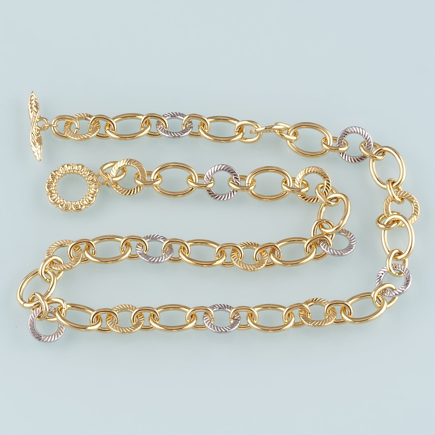 Gold Texture Oval Chain,18K Gold Filled Oval for Necklace Bracelet DIY Jewelry Making Supply