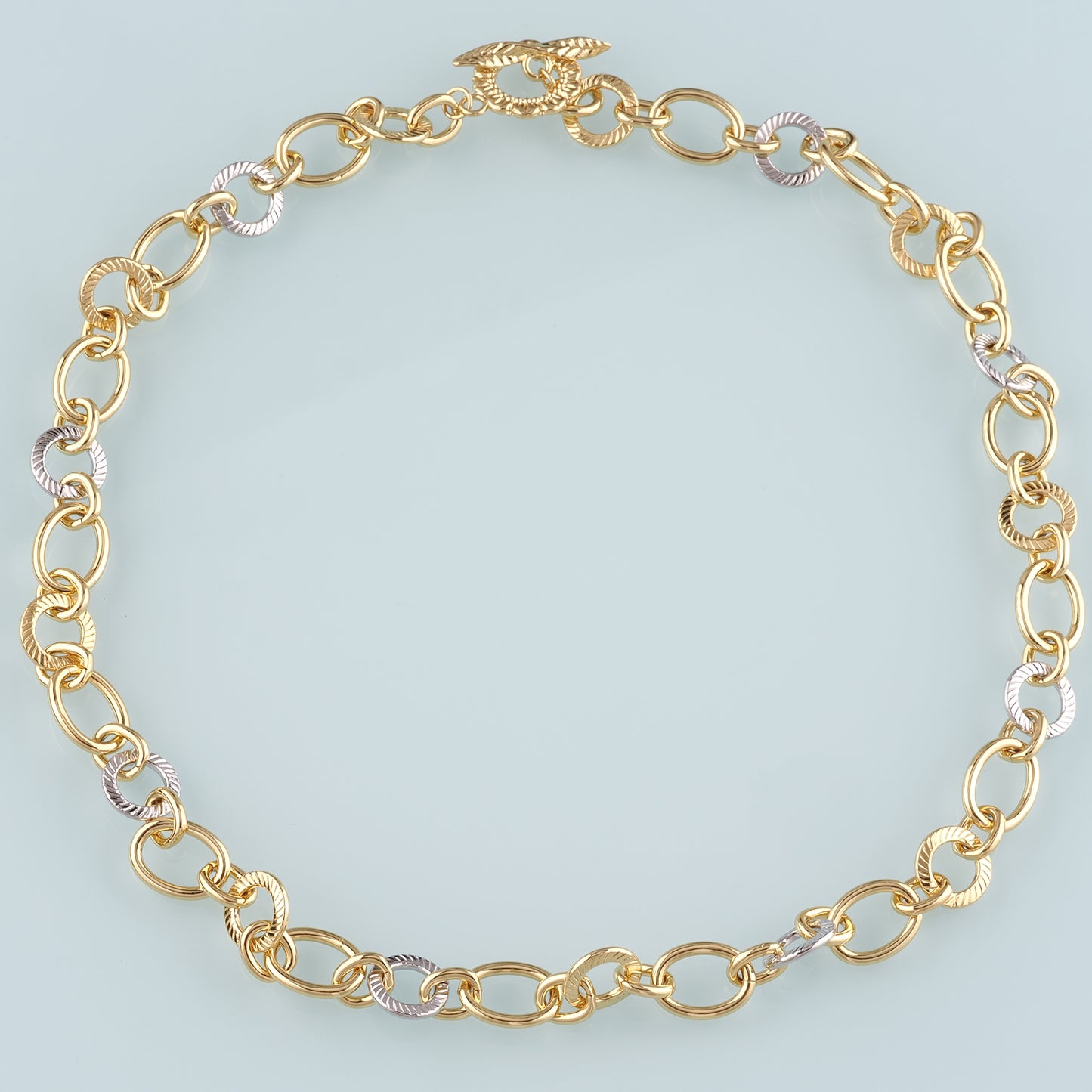 Gold Texture Oval Chain,18K Gold Filled Oval for Necklace Bracelet DIY Jewelry Making Supply