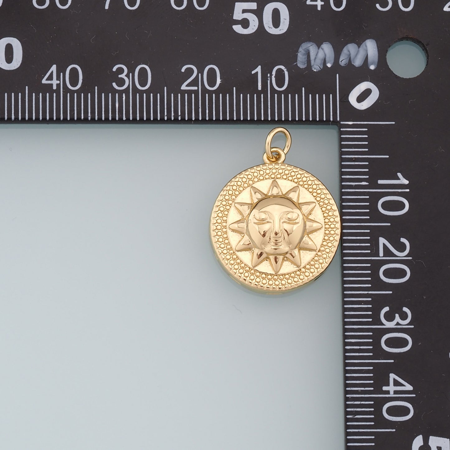 Gold Sun Charms,18K Gold Filled Sun Pendant,Celestial Charm Bracelet Necklace for DIY Jewelry Making Supply