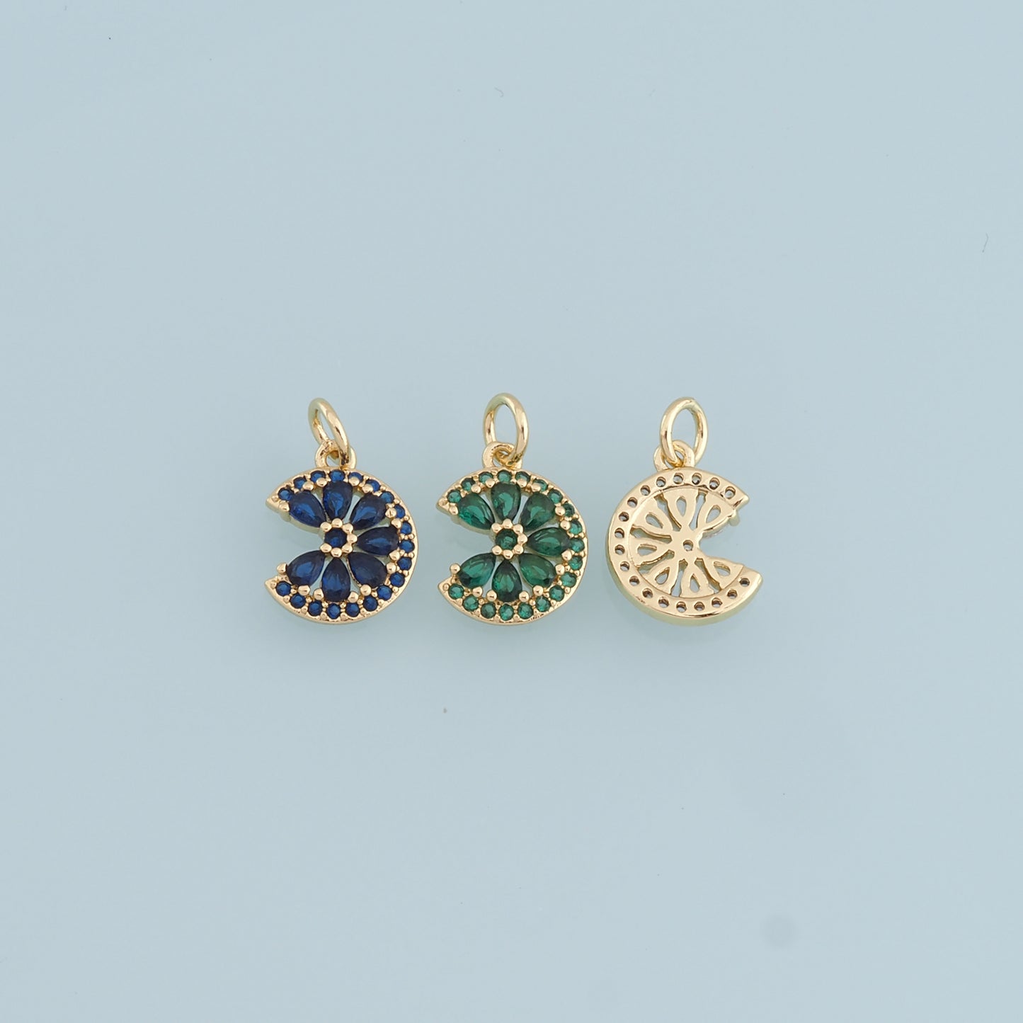 Gold Daisy Charms,18K Gold Filled Daisy Pendant,CZ Daisy Charm Bracelet Necklace for DIY Jewelry Making Supply