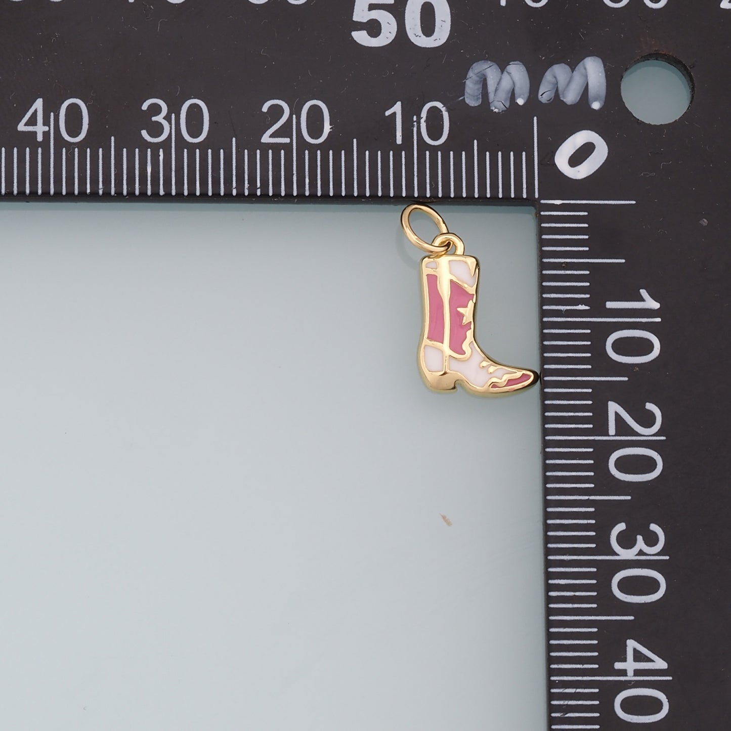 Gold Boots Charms,18K Gold Filled Enamel Boots Pendant,Cowboy Boots Charm Bracelet Necklace for DIY Jewelry Making Supply