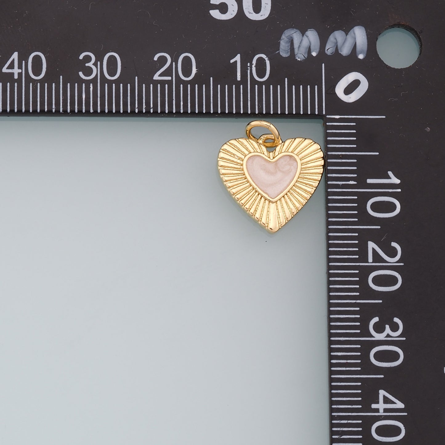18K Gold Filled Heart Pendant,Enamel Heart Charm Bracelet Necklace for DIY Jewelry Making Supply