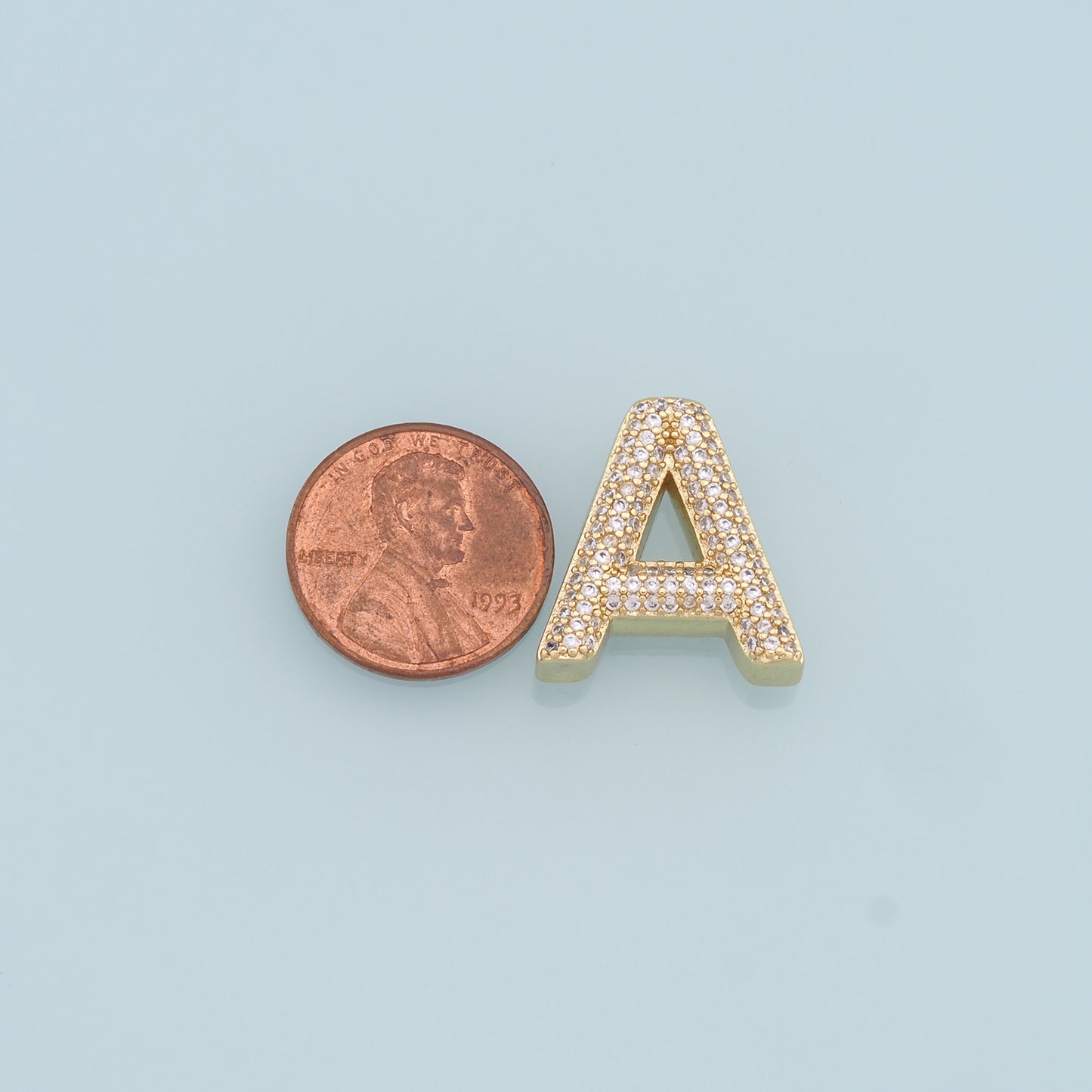 Gold letter Charms,18K Gold Filled CZ letter Pendant,initial Charm Bracelet Necklace for DIY Jewelry Making Supply
