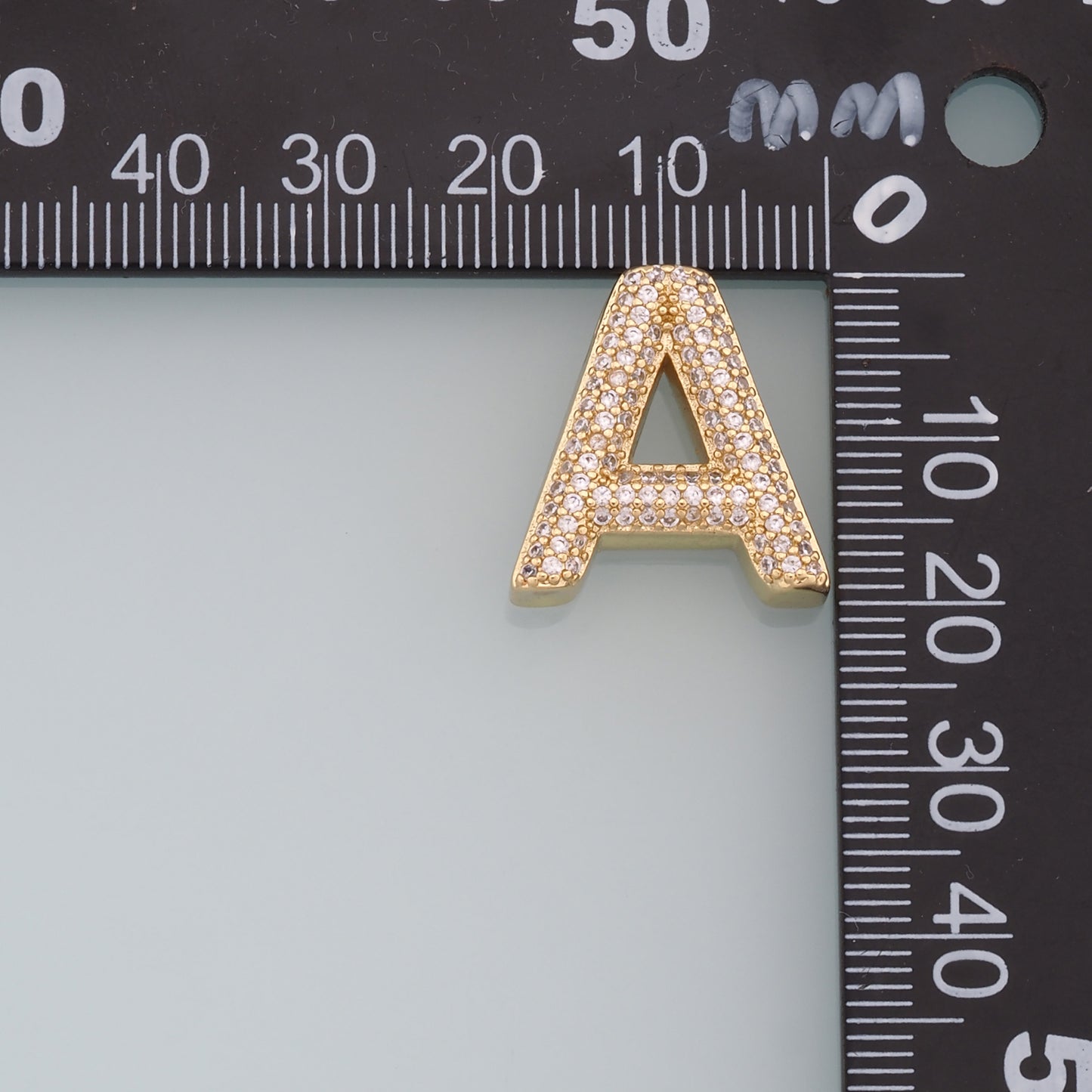 Gold letter Charms,18K Gold Filled CZ letter Pendant,initial Charm Bracelet Necklace for DIY Jewelry Making Supply