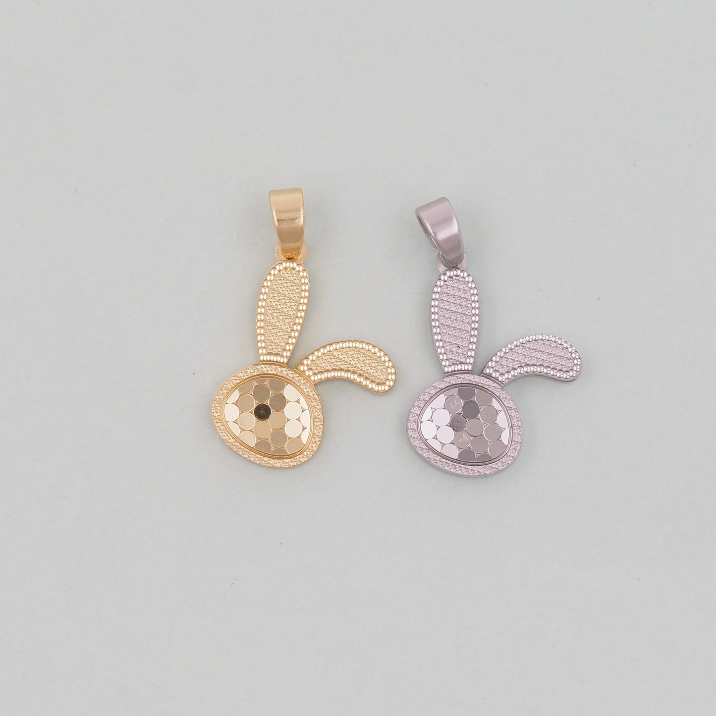 Gold rabbit Charms,18K Gold Filled rabbit Pendant,Stainless steel rabbit Charm Bracelet Necklace for DIY Jewelry Making Supply